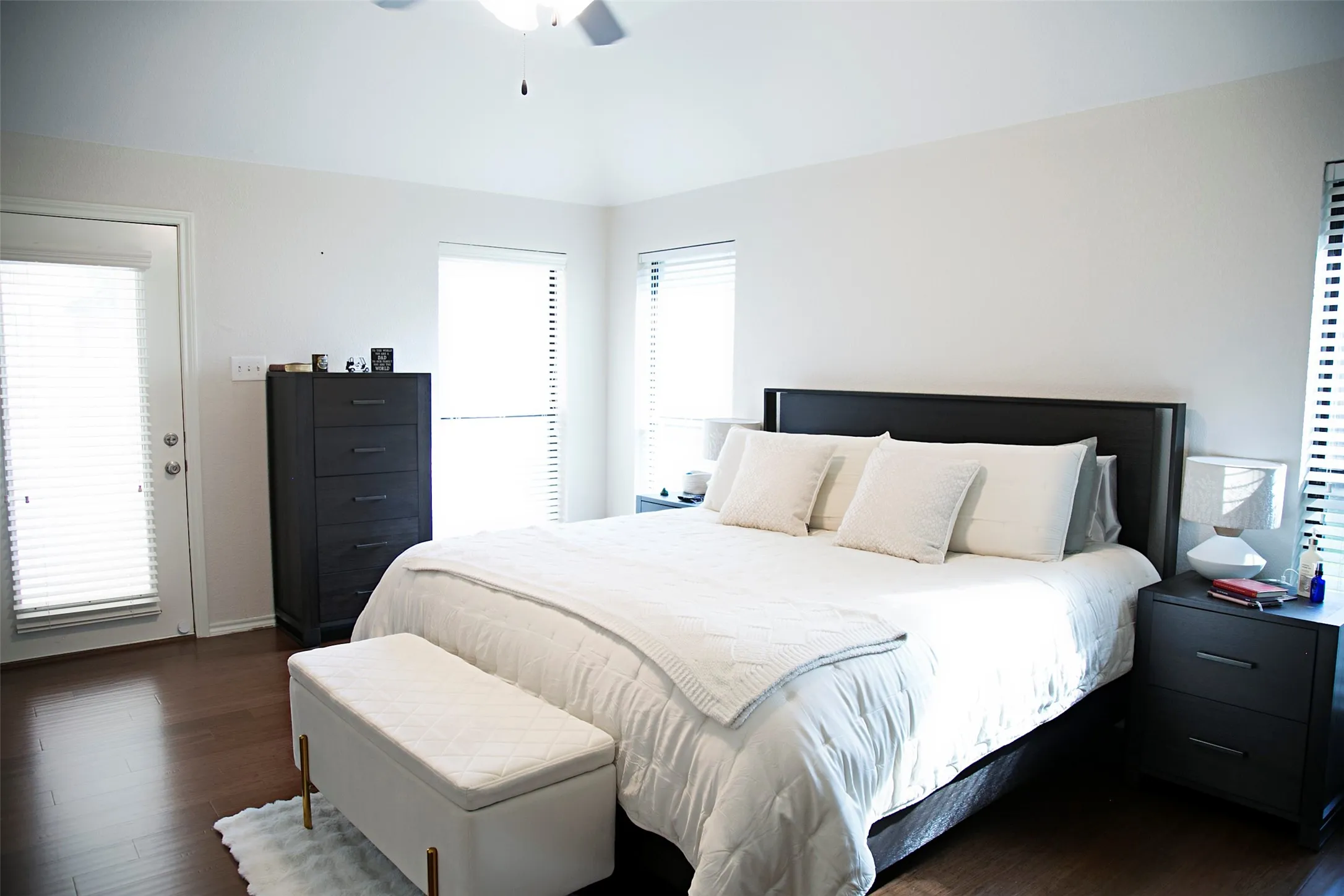 Master bedroom with door patio access.