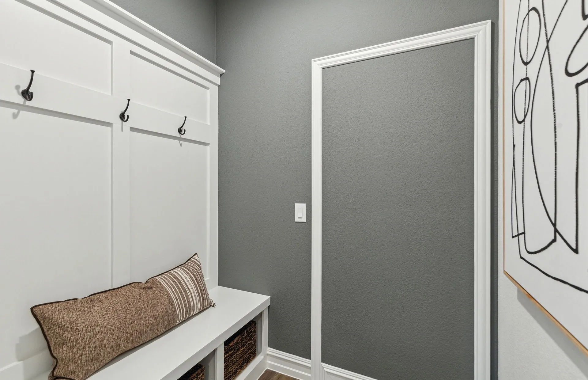 Mud room by garage entry