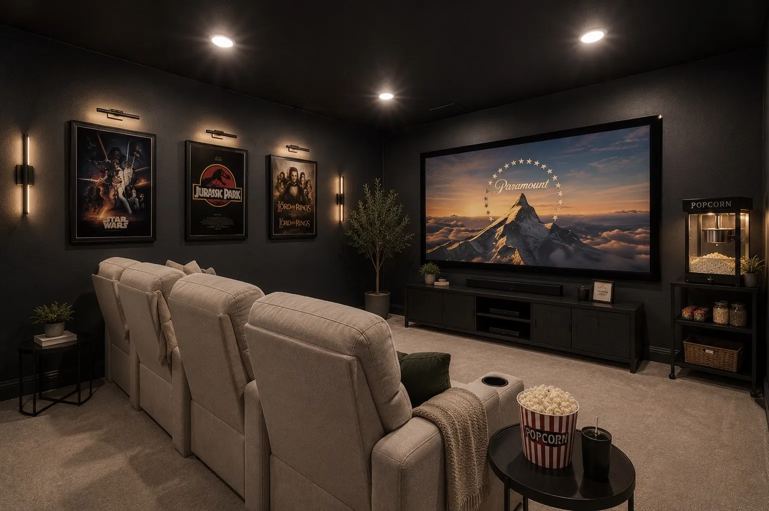 Media Room - Virtually Staged