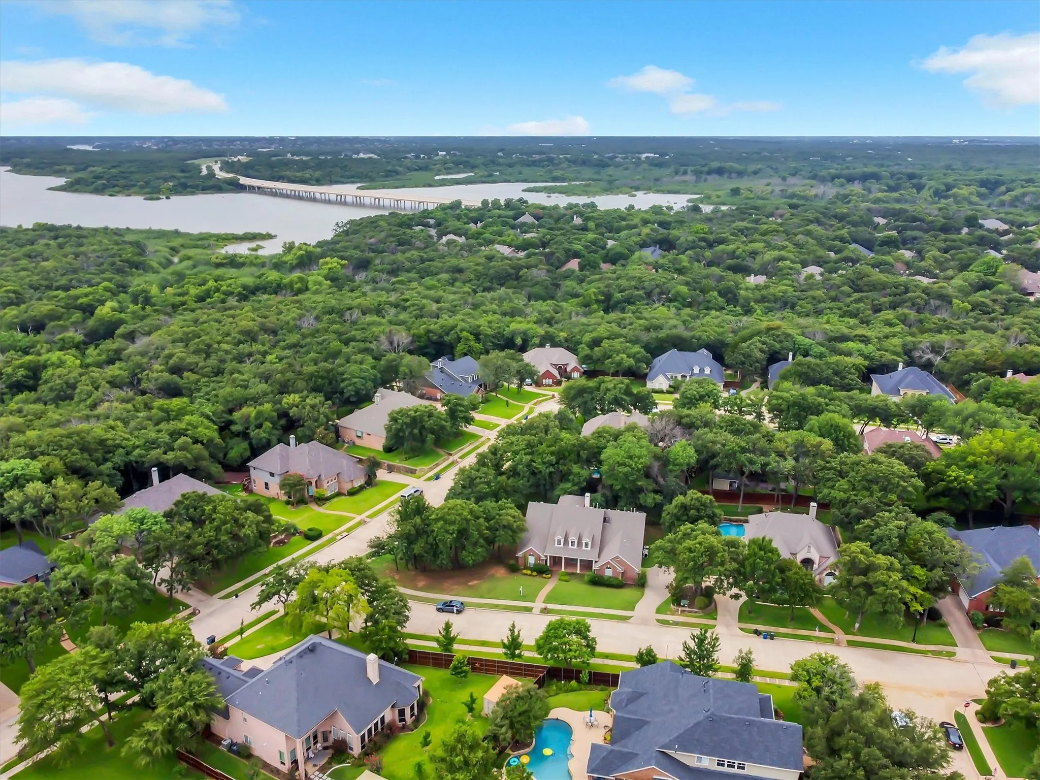 birds eye view of the over sized corner lot