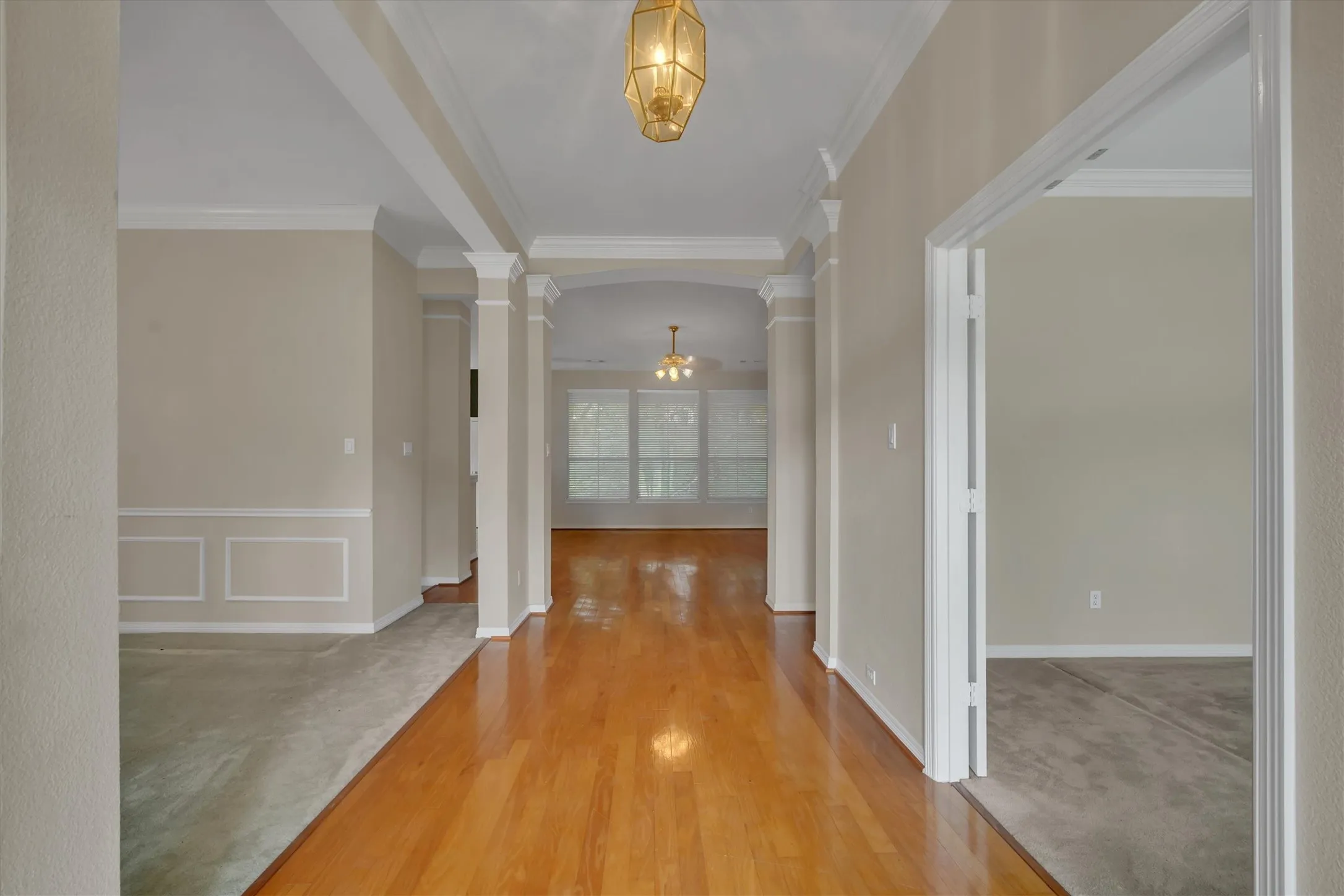 Entry way of home. office on the right and Dinning room and 2nd front bedroom on left