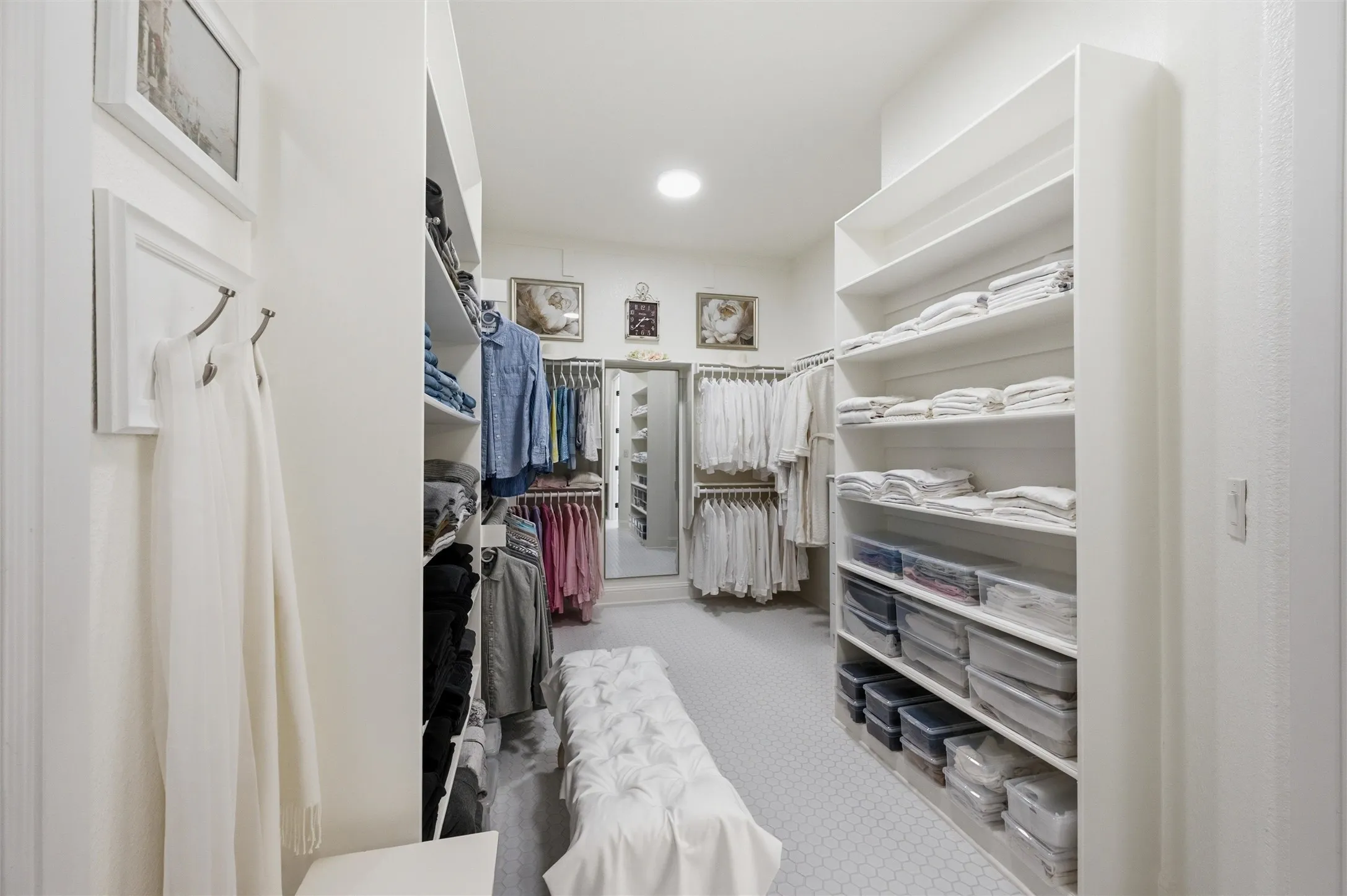 Showcase primary closet