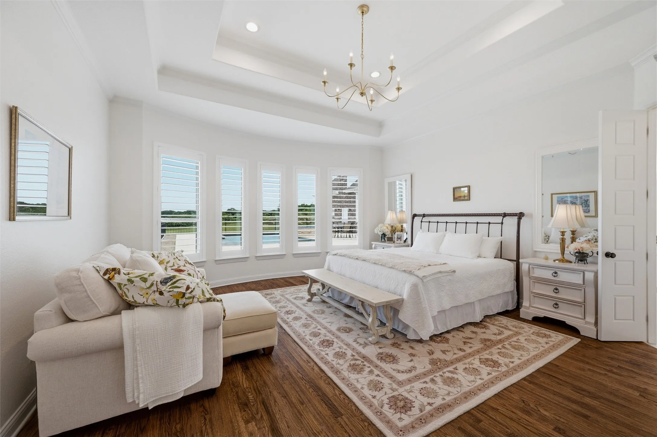 Primary bedroom with views of countryside