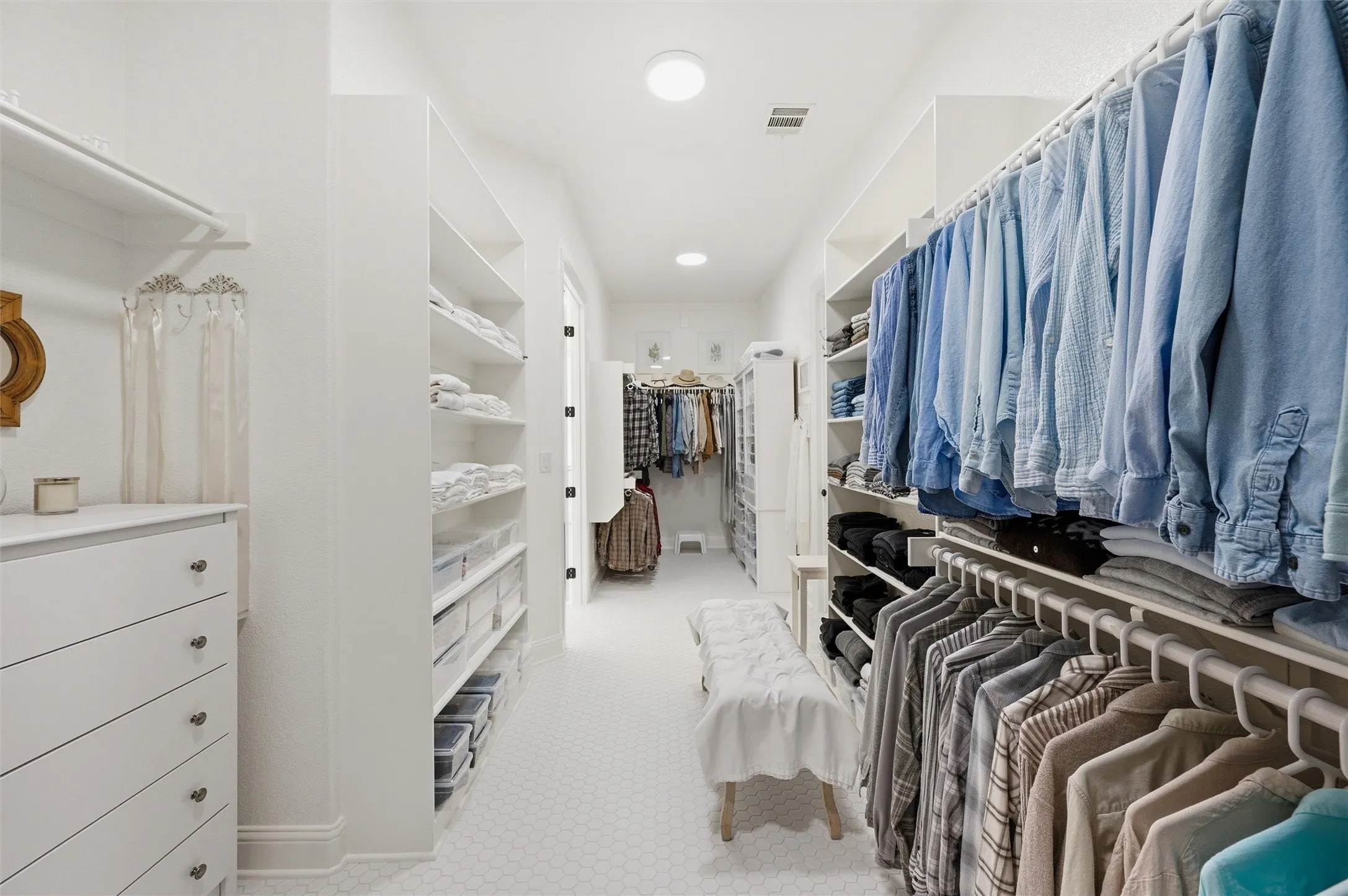 Showcase primary closet