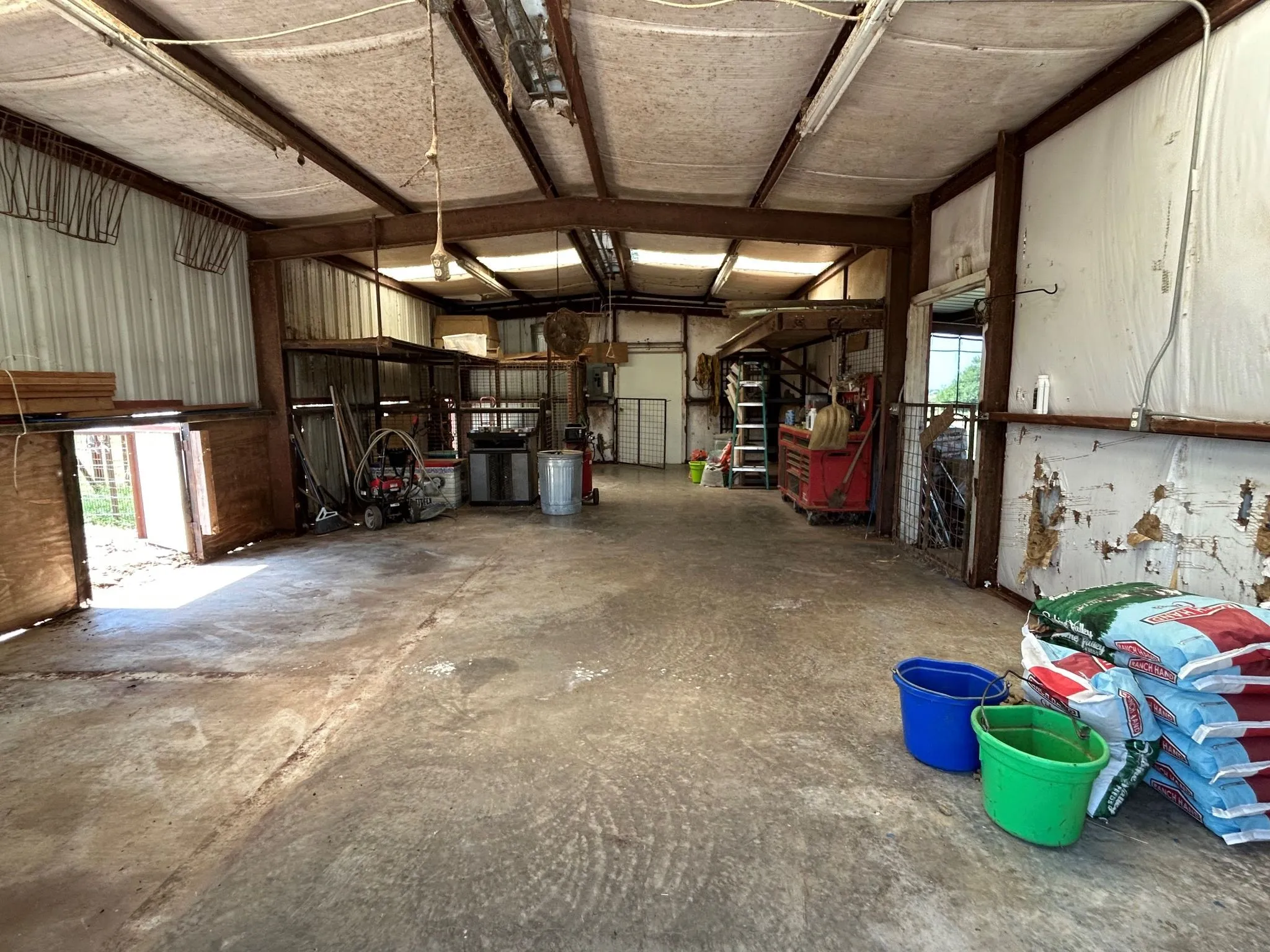 Inside of barn.
