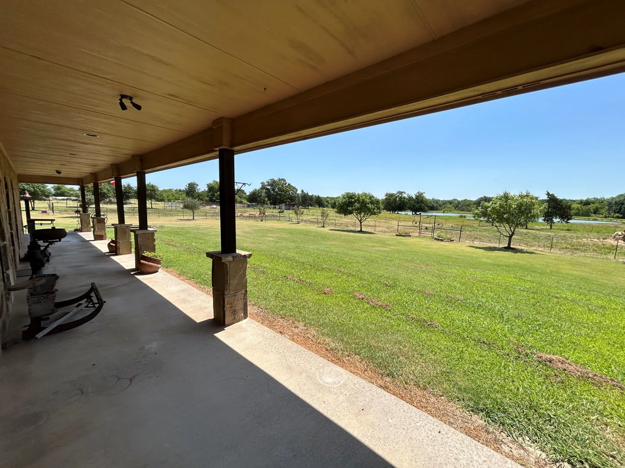 View from front porch toward lake
