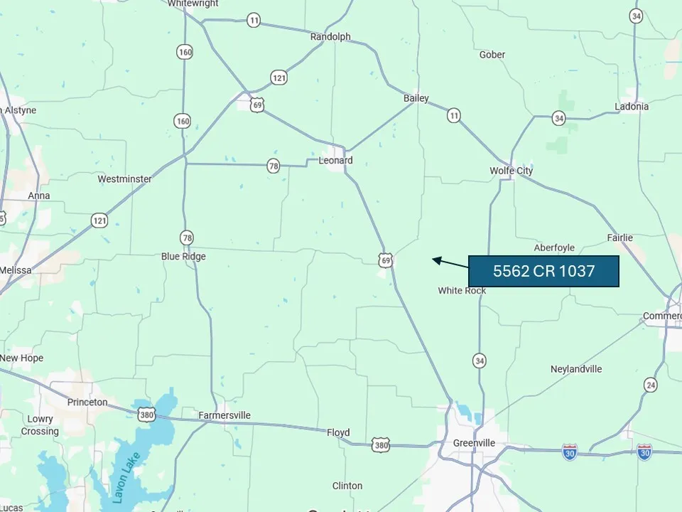 Location Map. Visual representation of the property's geographic coordinates and proximity to specified roadways