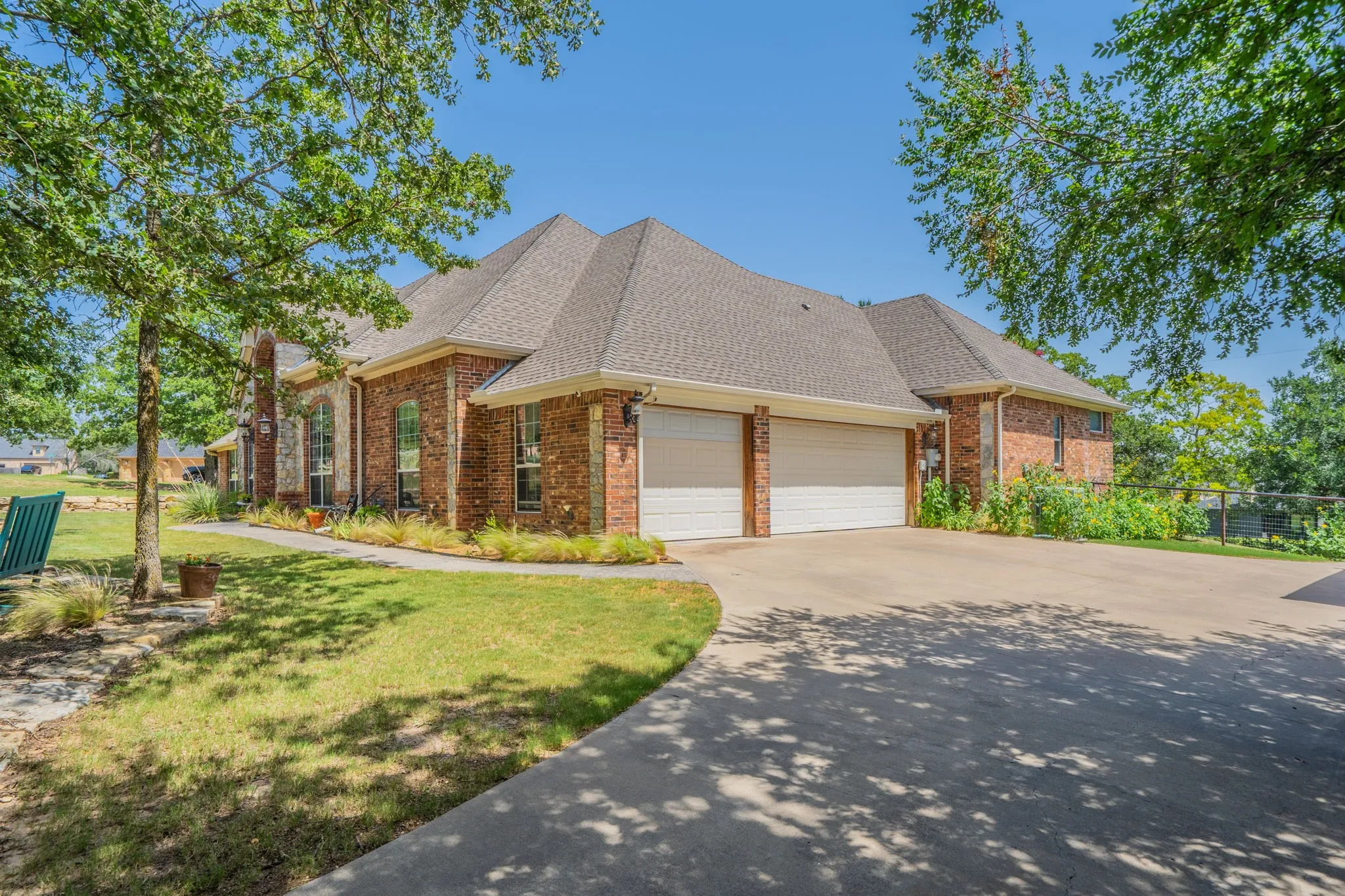 Oversized three car garage.