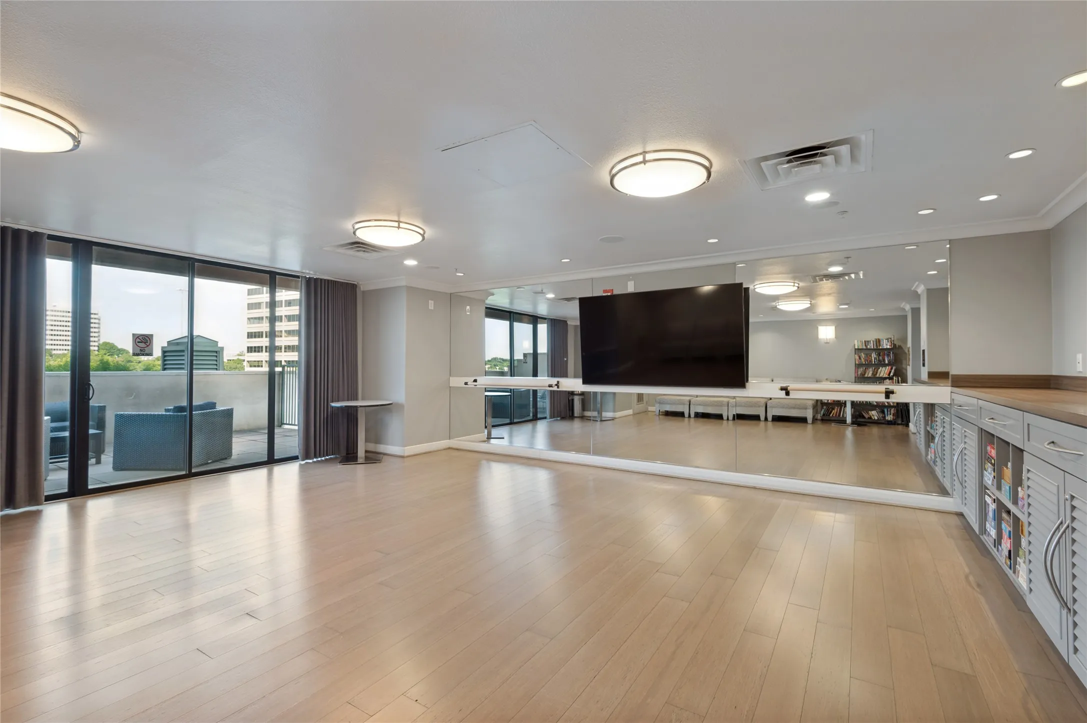 Activity Center is a multi-purpose room with interactive TV perfect for exercise or game nights