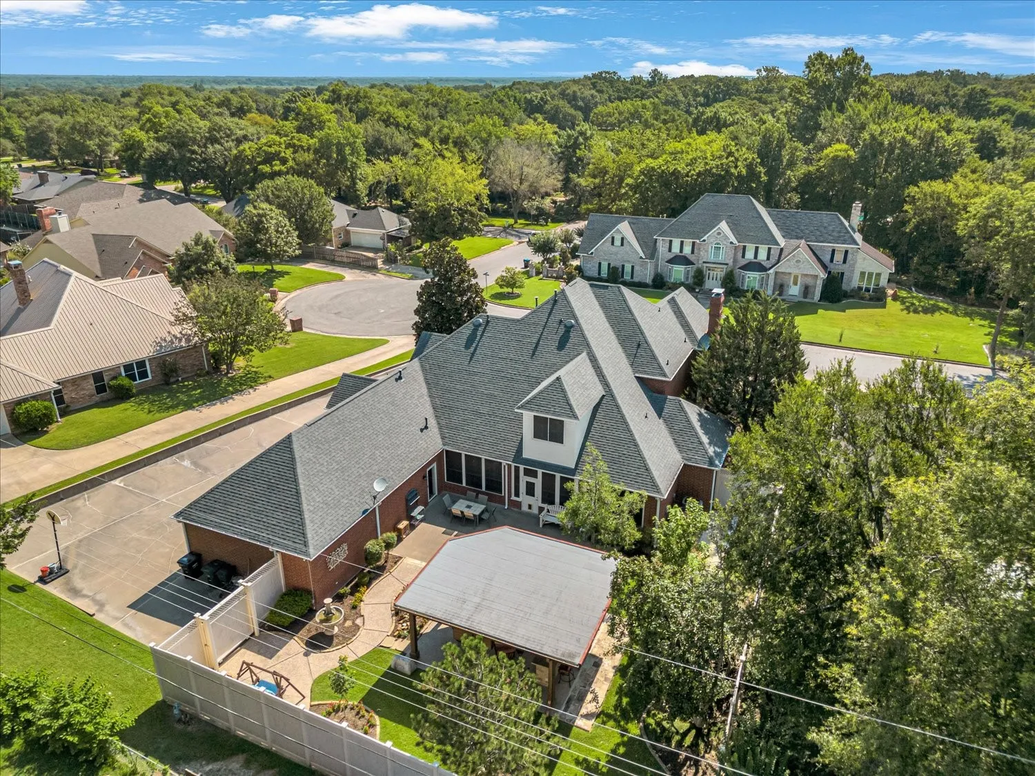 Aerial view of back yard