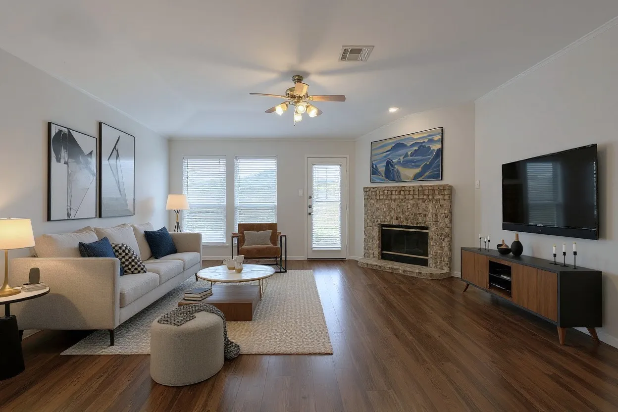 Virtually Staged Family Room