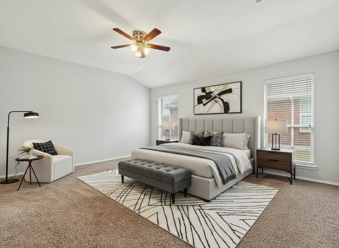 Virtually Staged Primary Bedroom