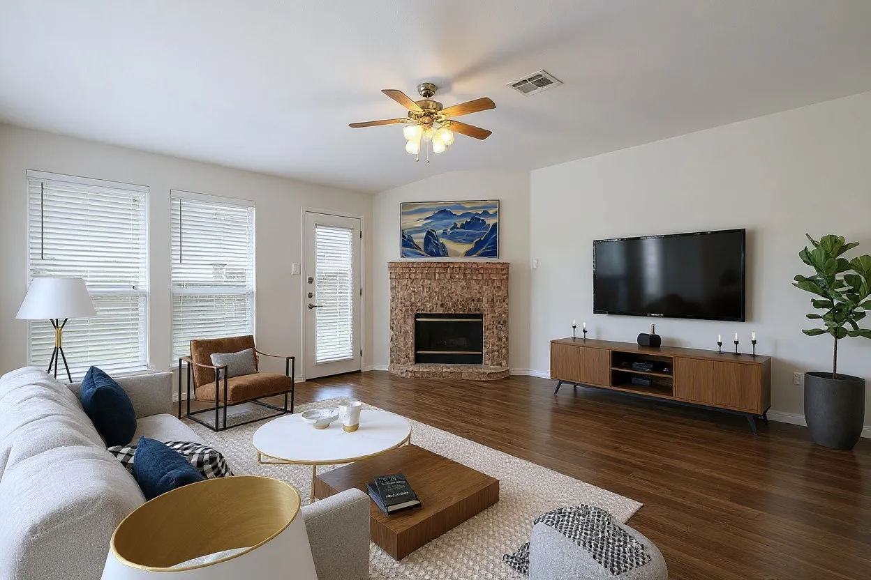 Virtually Staged Family Room
