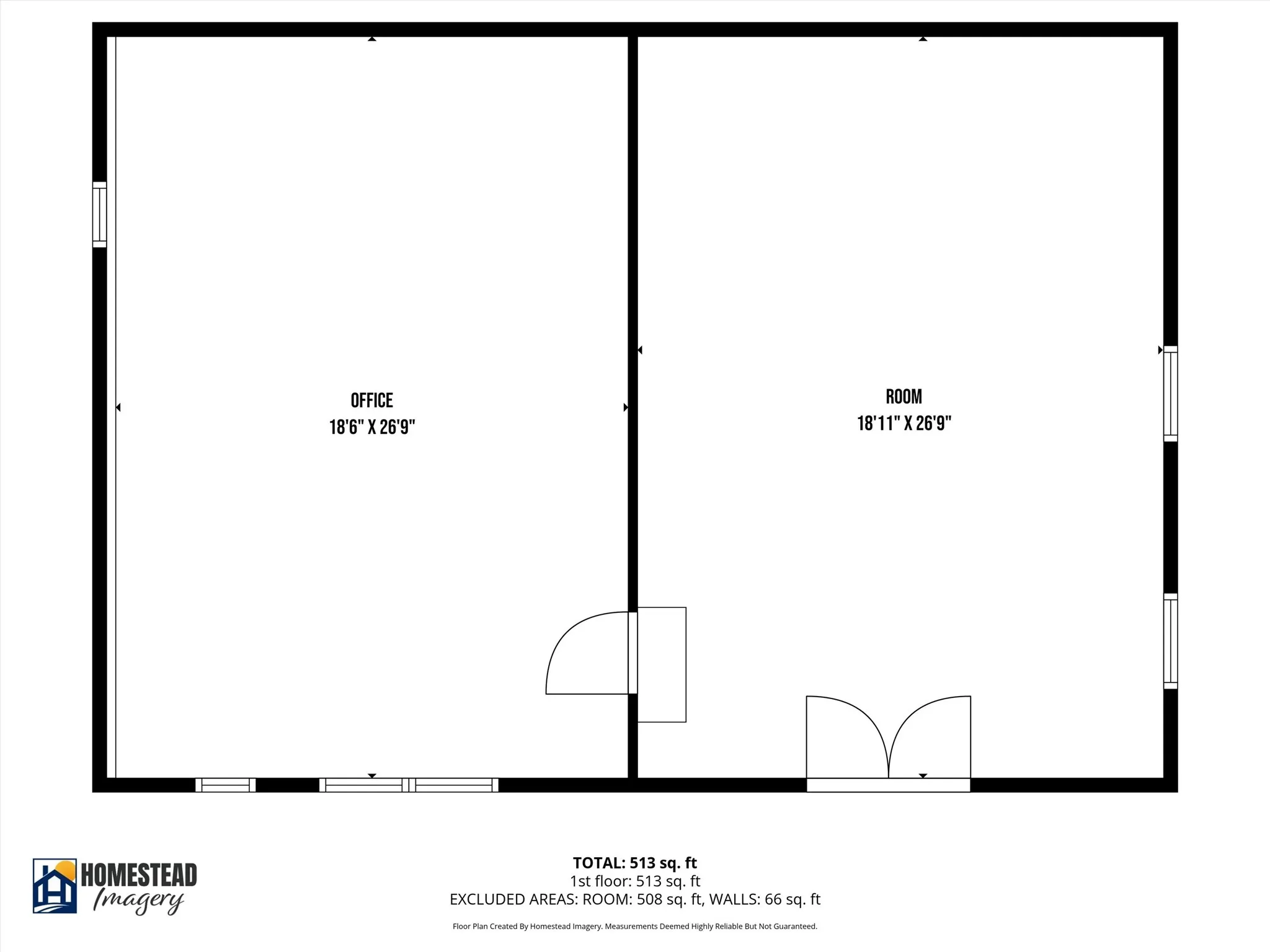 Detached tool shed/garage floor plan with measurements.