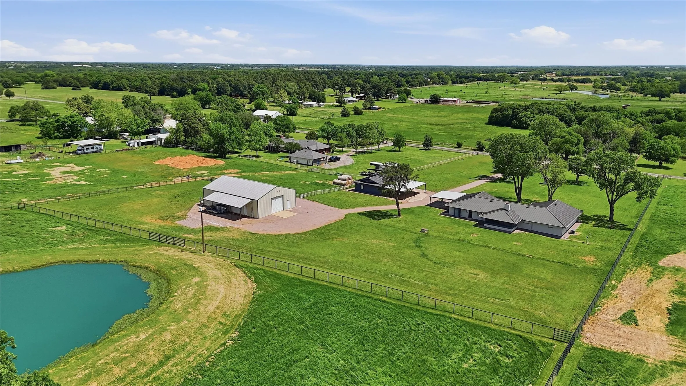 Aerial view from the rear of the property looking towards Roland Road.