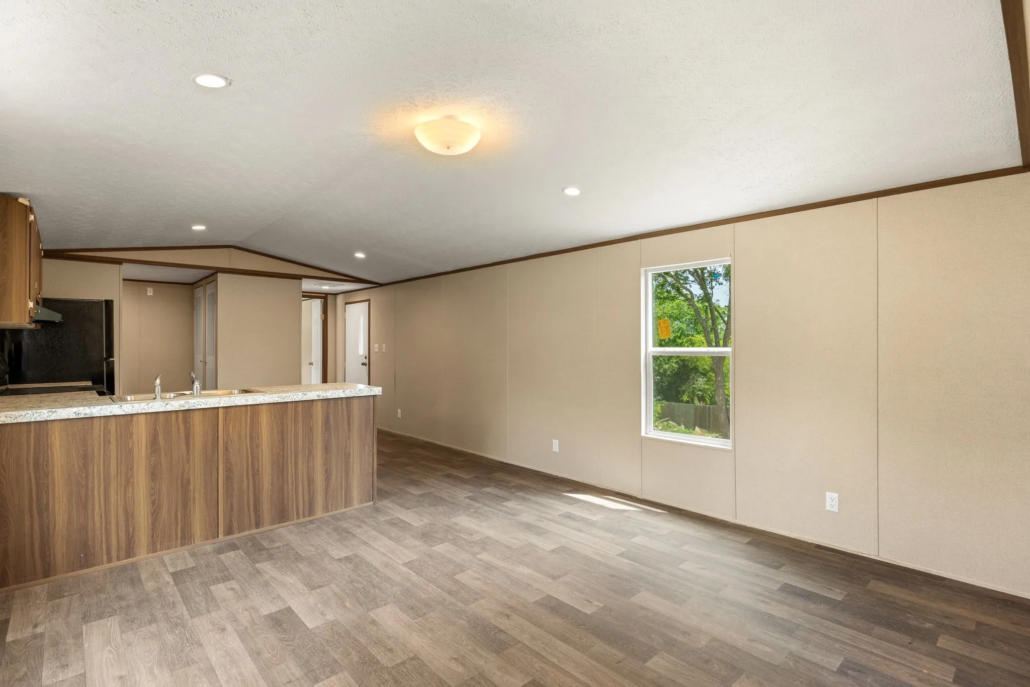 Living room into kitchem