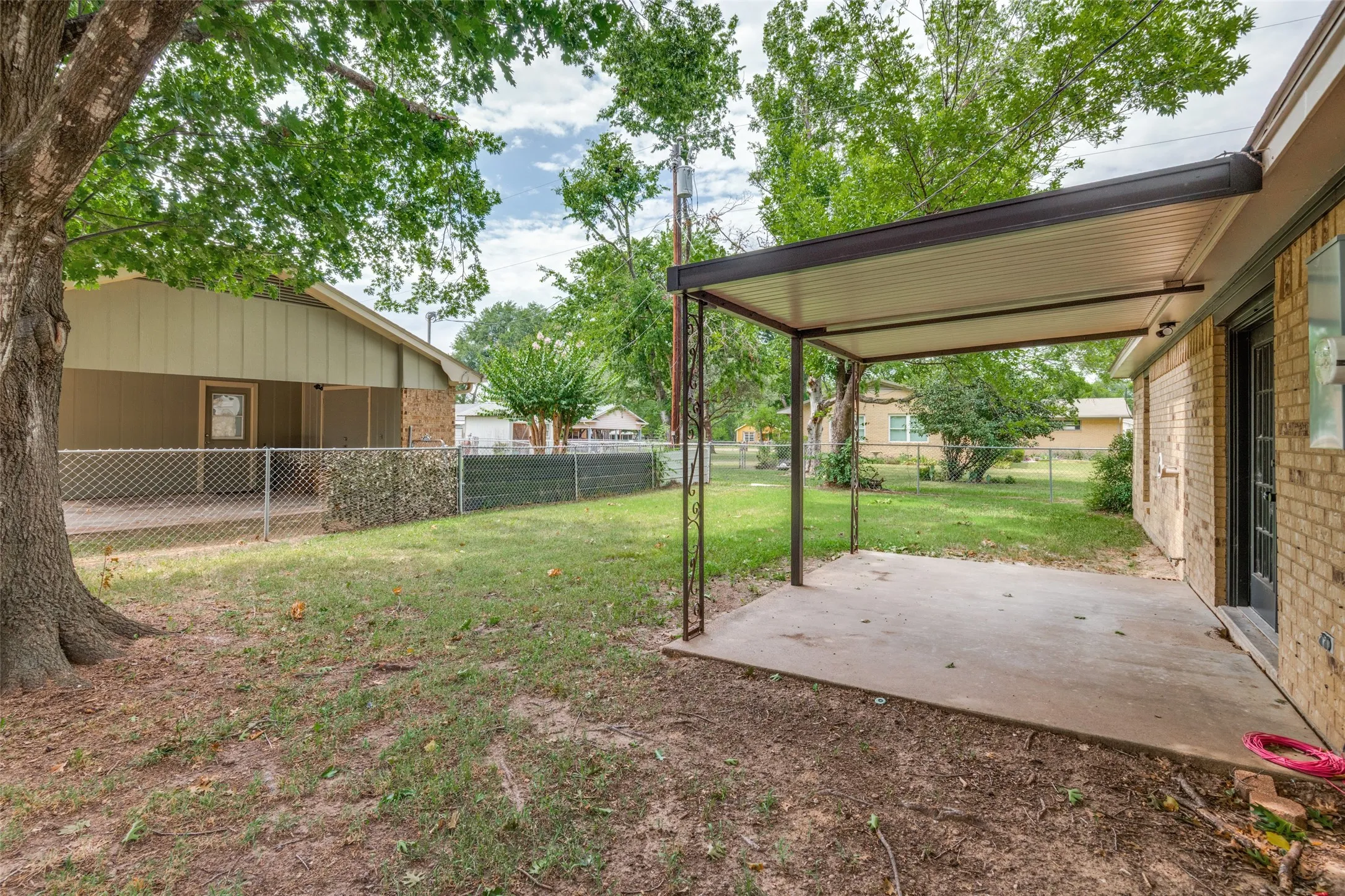 Fenced backyard