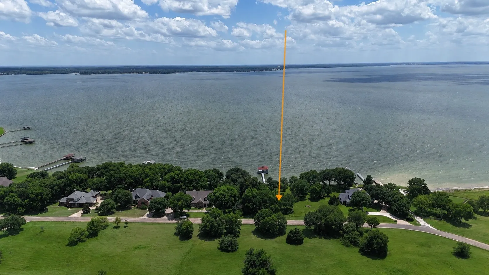 Approximate location highlights this premium waterfront homesite positioned along the main body of the lake.