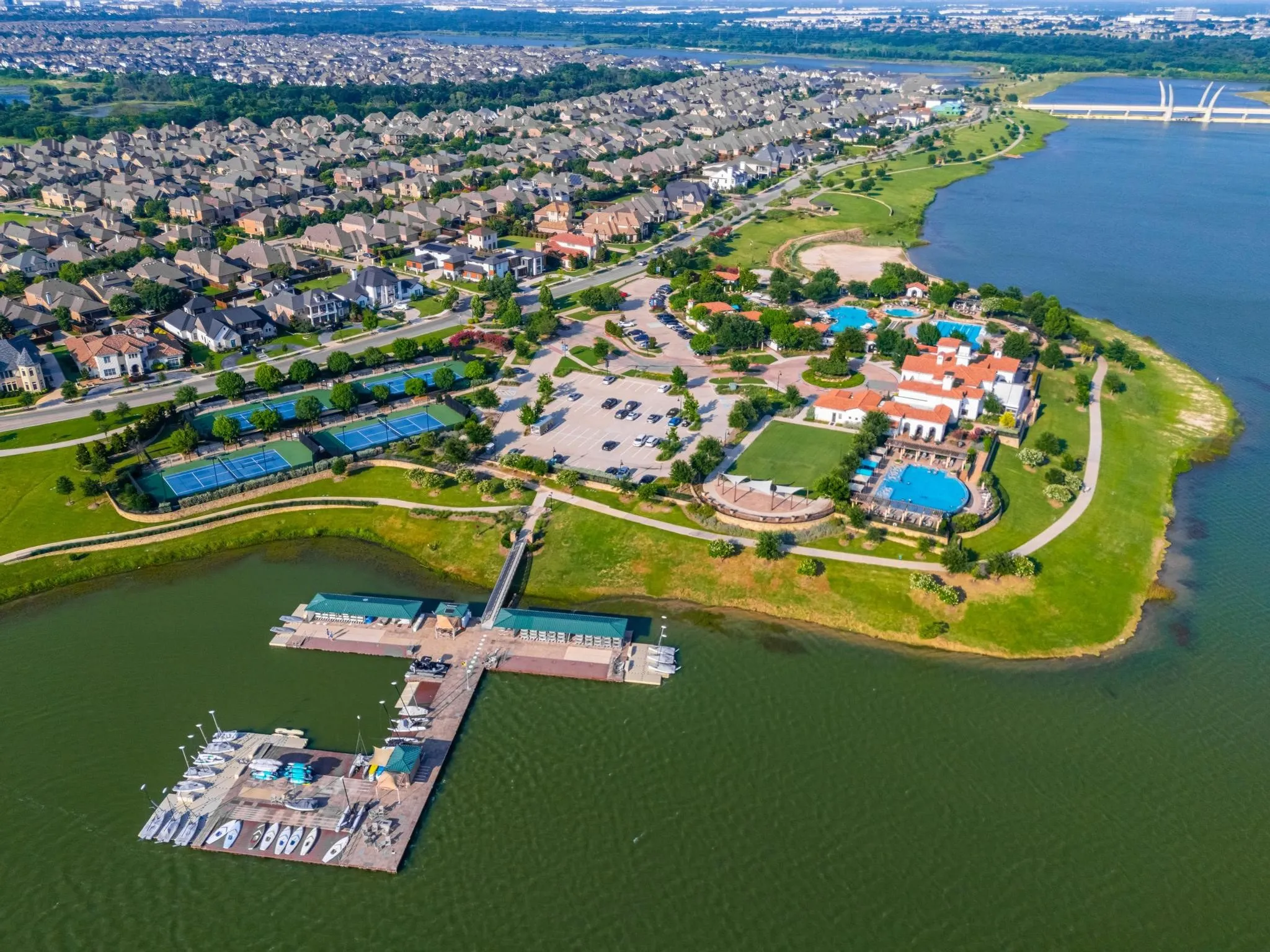 Aerial perspective showcasing a residential community
