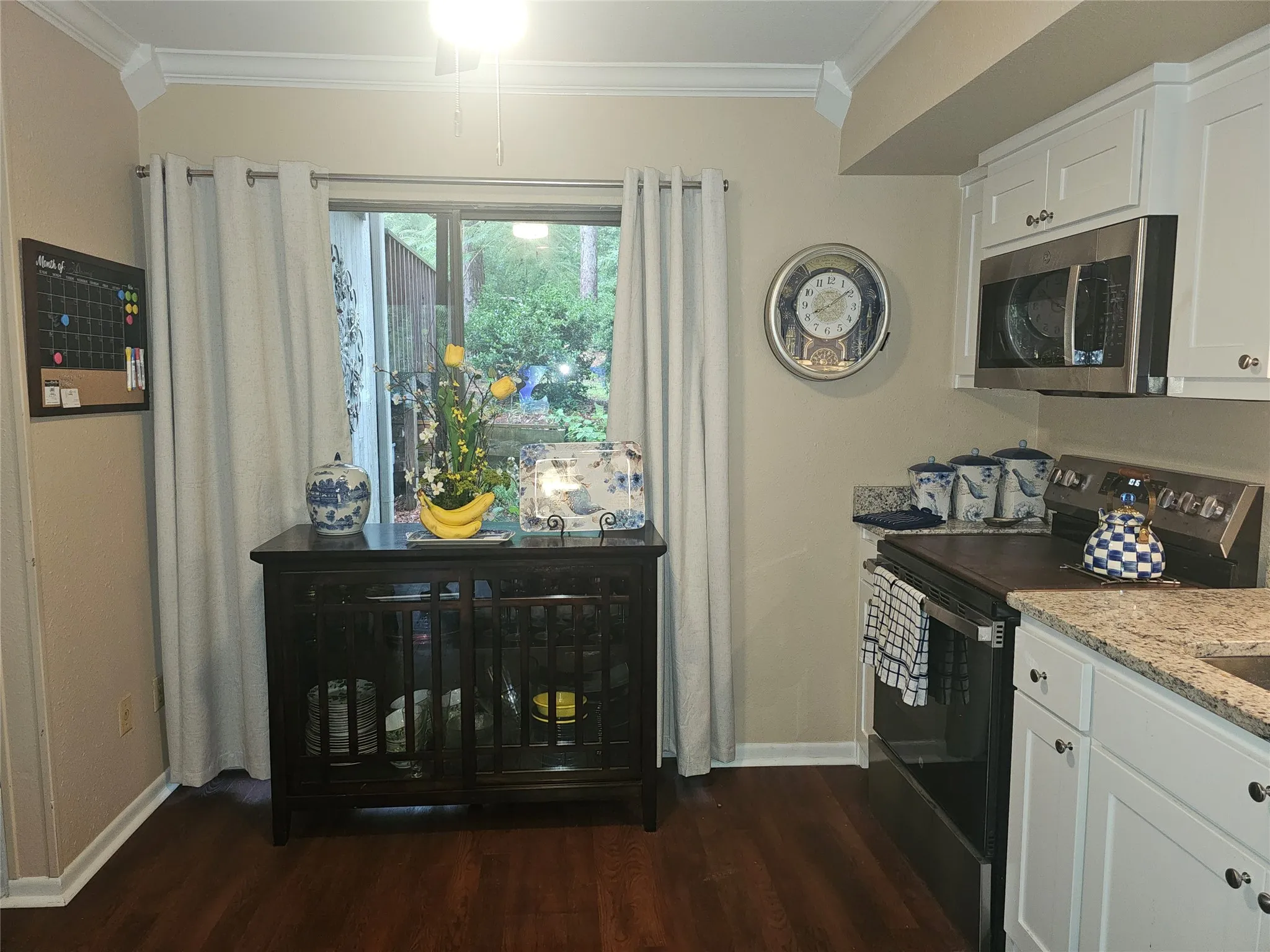 Full sliding glass door facing east