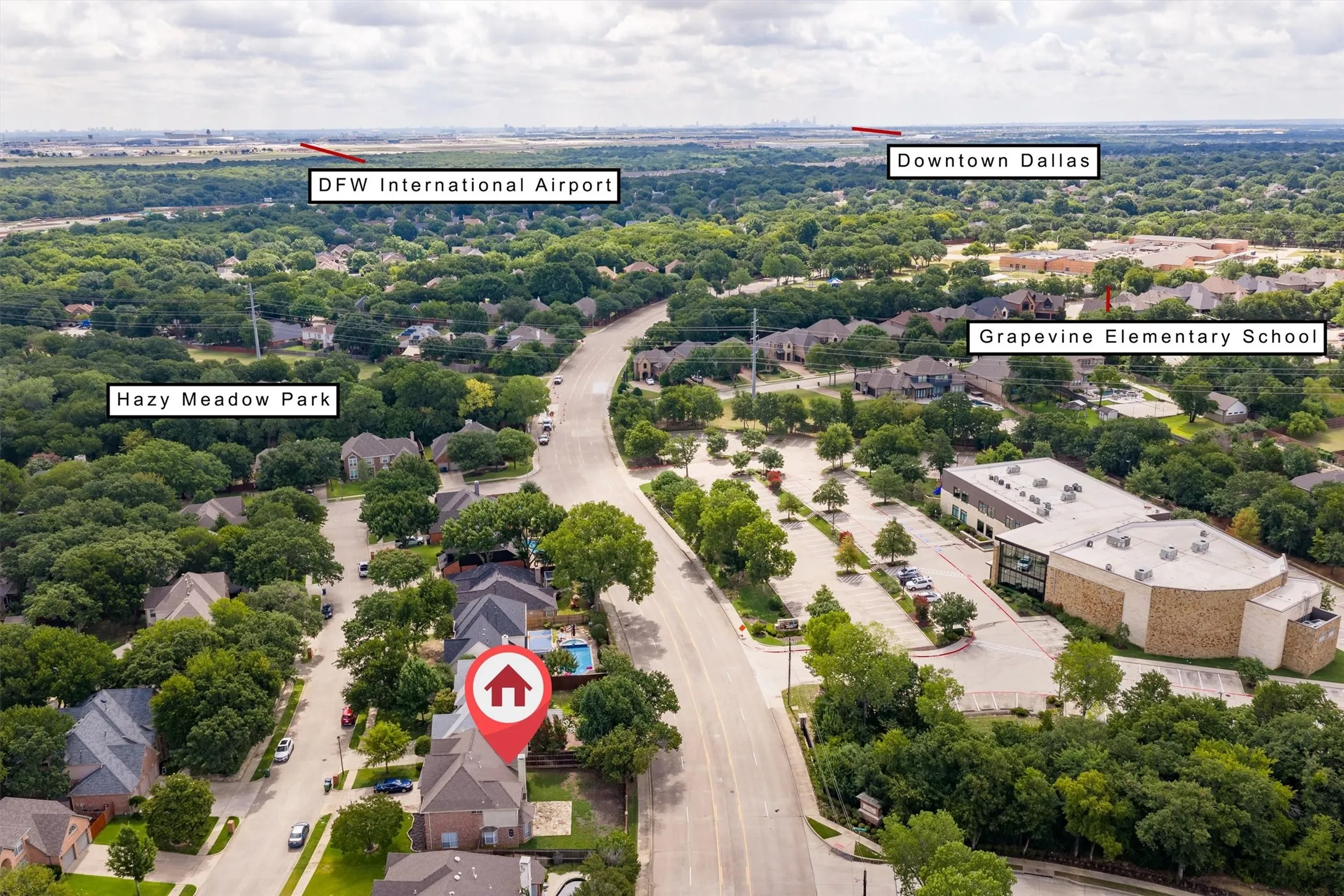 View looking east up Hall Johnson Rd. where it turns into Baze Rd. Bear Creek Trail access through Hazy Meadow Park.