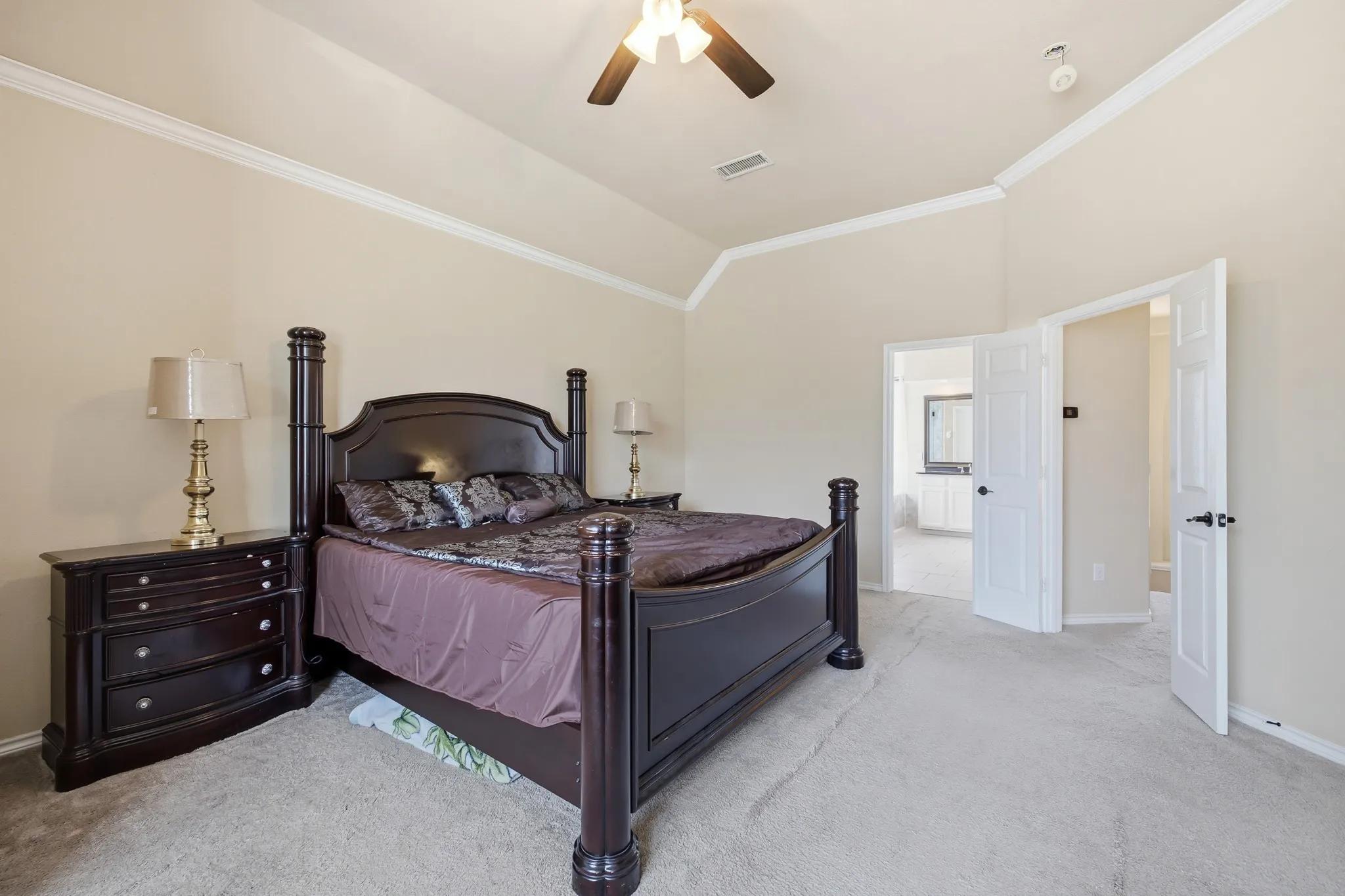 Designed to be it's own private retreat, this room is the size of a studio apartment.
