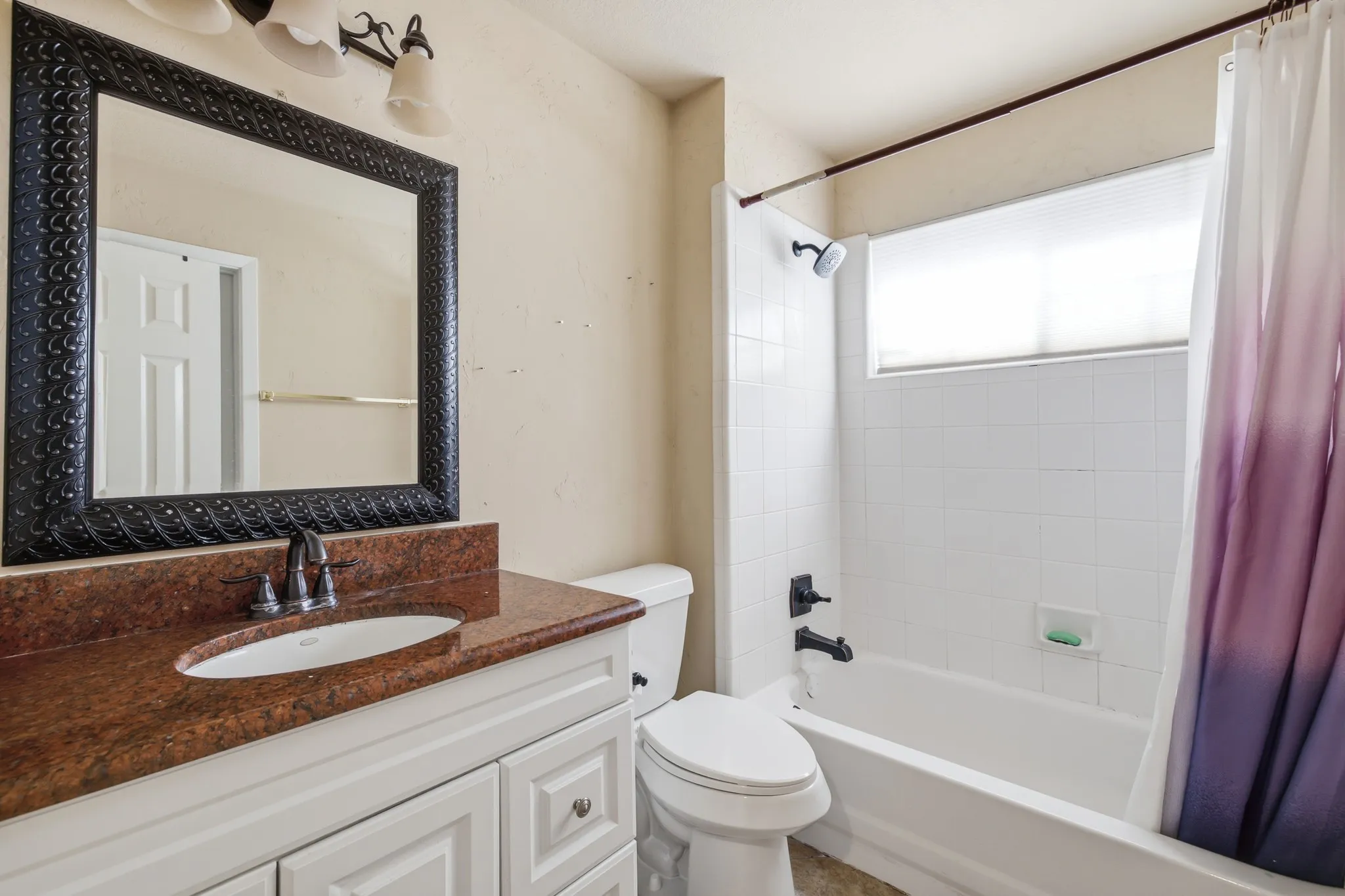 Full size, 3-piece bathroom on the first floor.