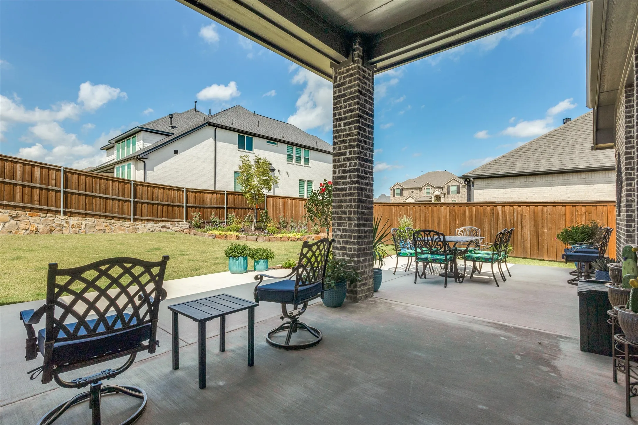 Generous covered patio