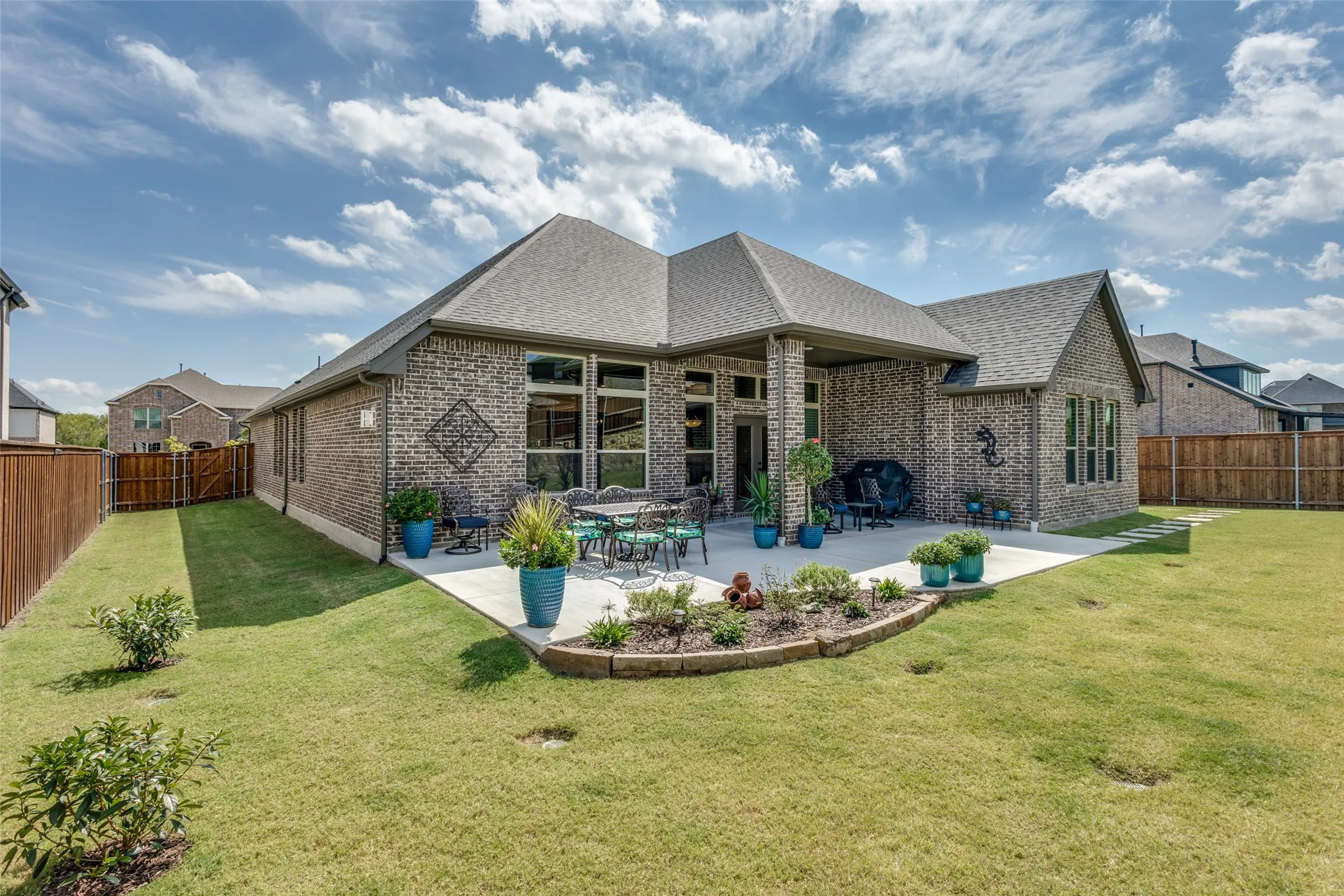 Fabulously landscaped, beautiful backyard