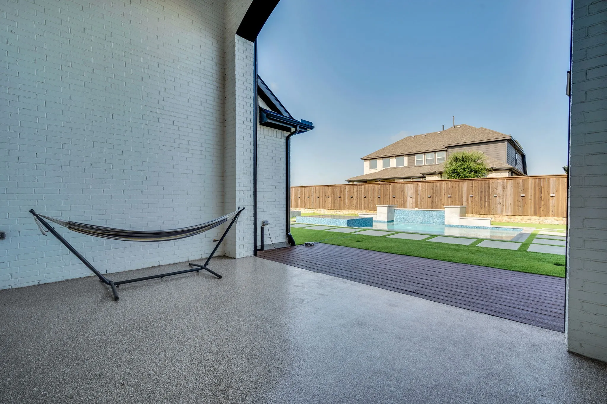 You have an extended patio with a electric shade to enjoy your beautiful view!