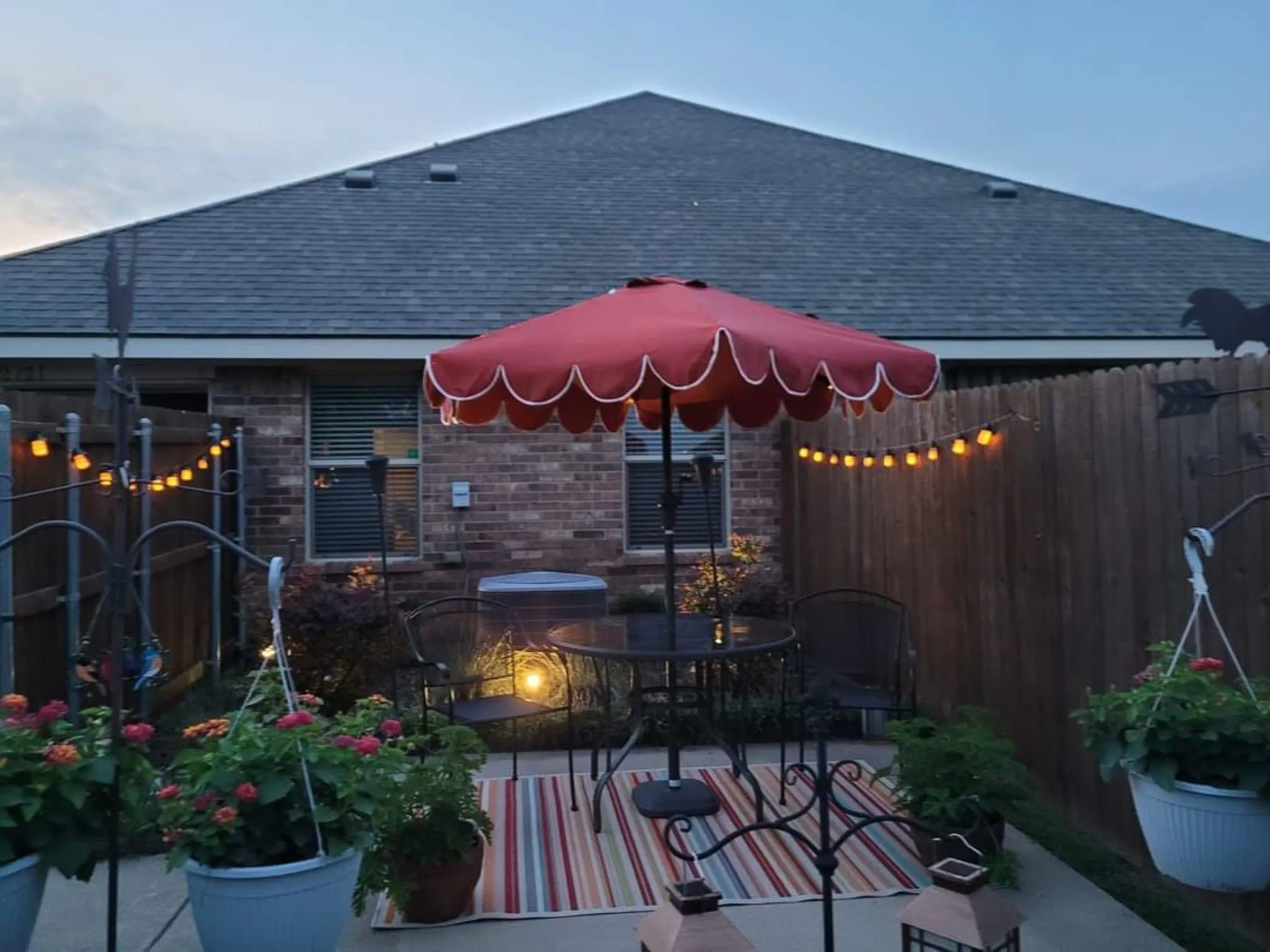 Patio at night - downtime!