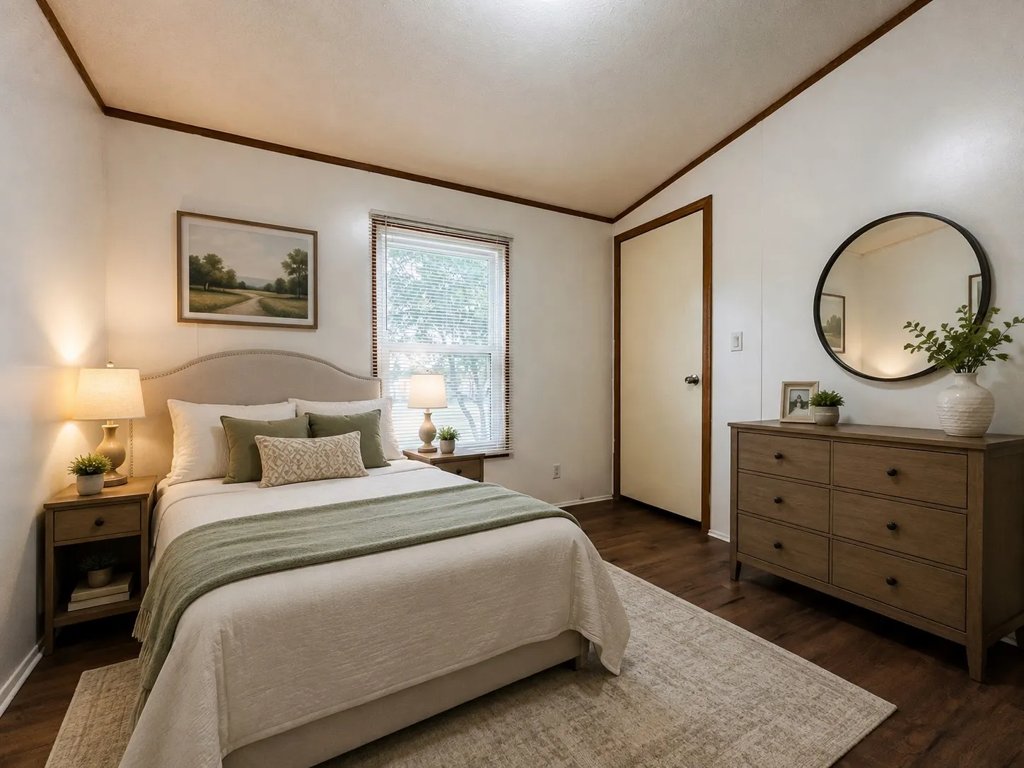 Wood-finish flooring throughout