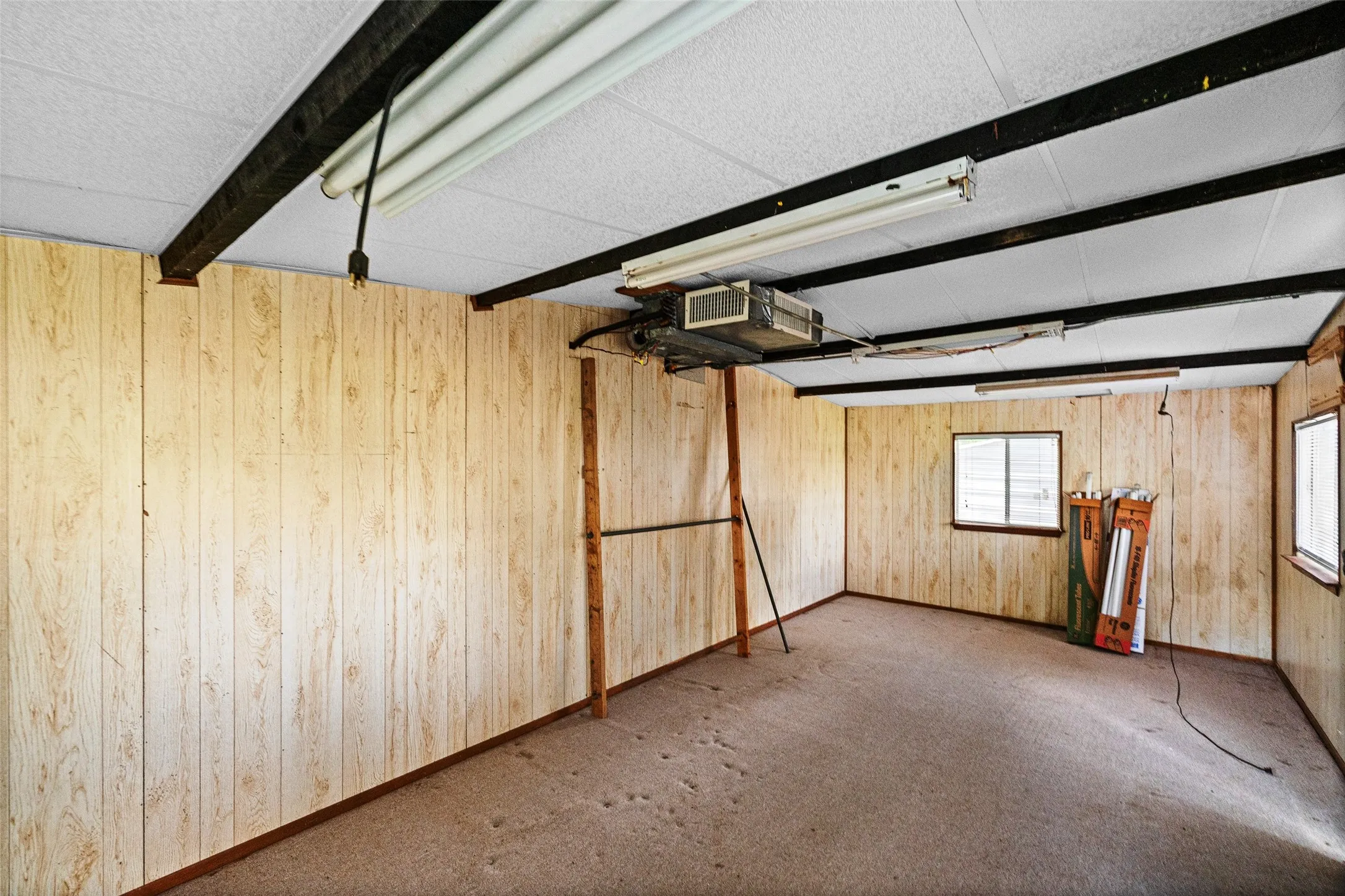 Smaller storage building interior