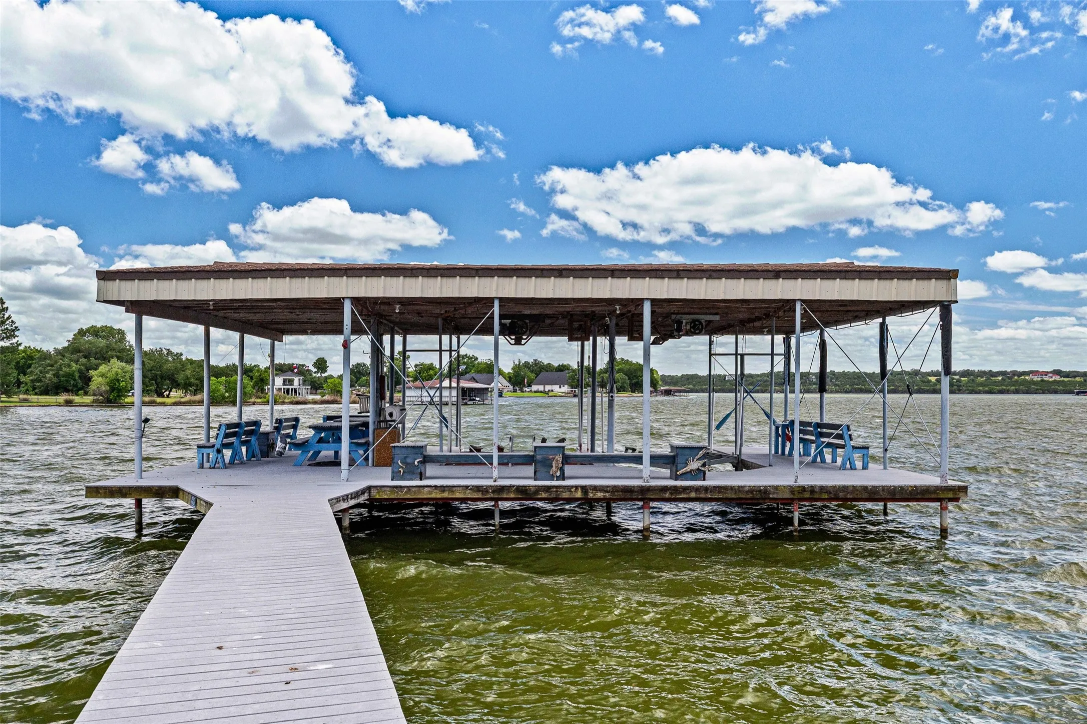 Trex deck throughout, including the tables and storage boxes. No deterioration here!