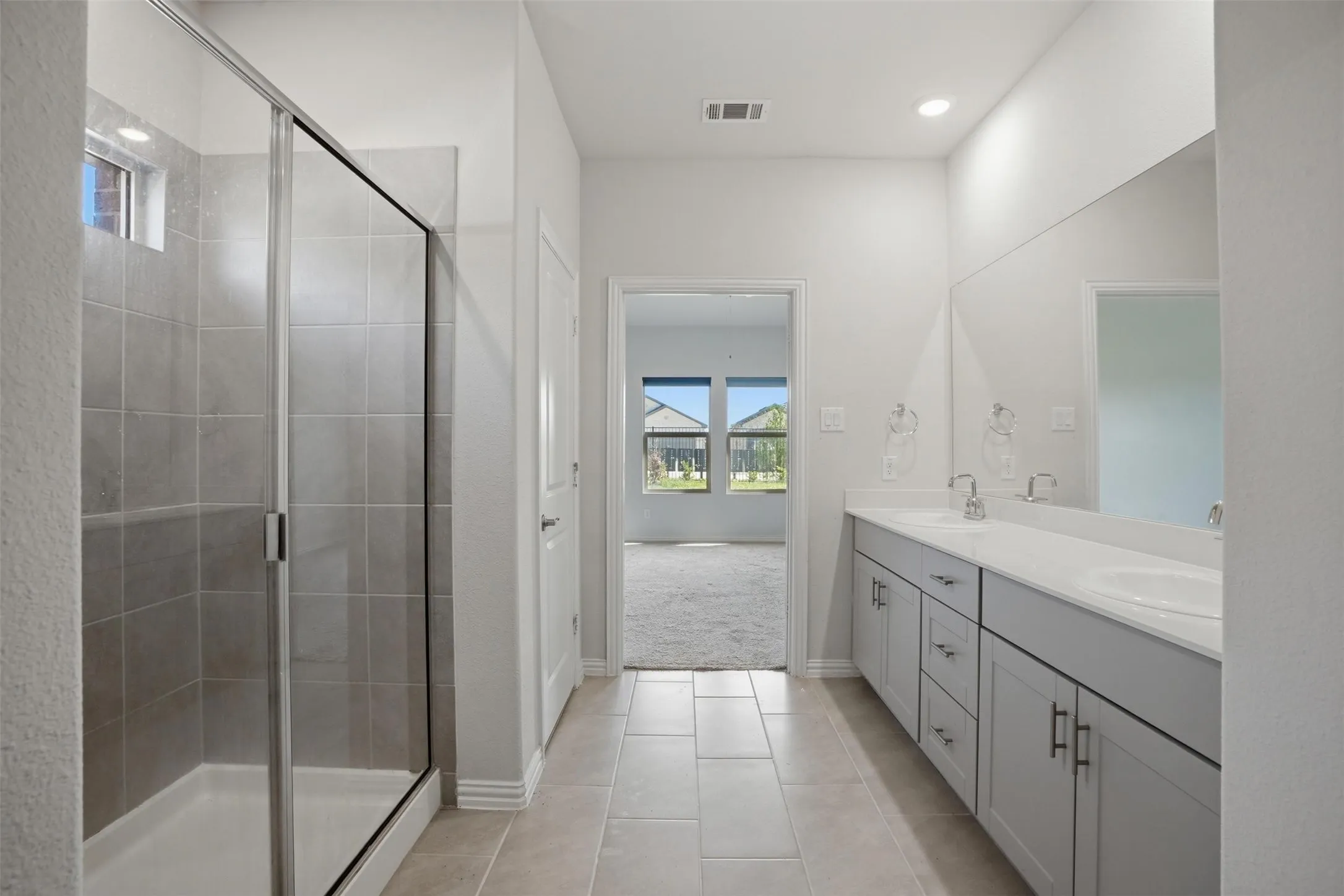 Large Tile Walk-in Shower