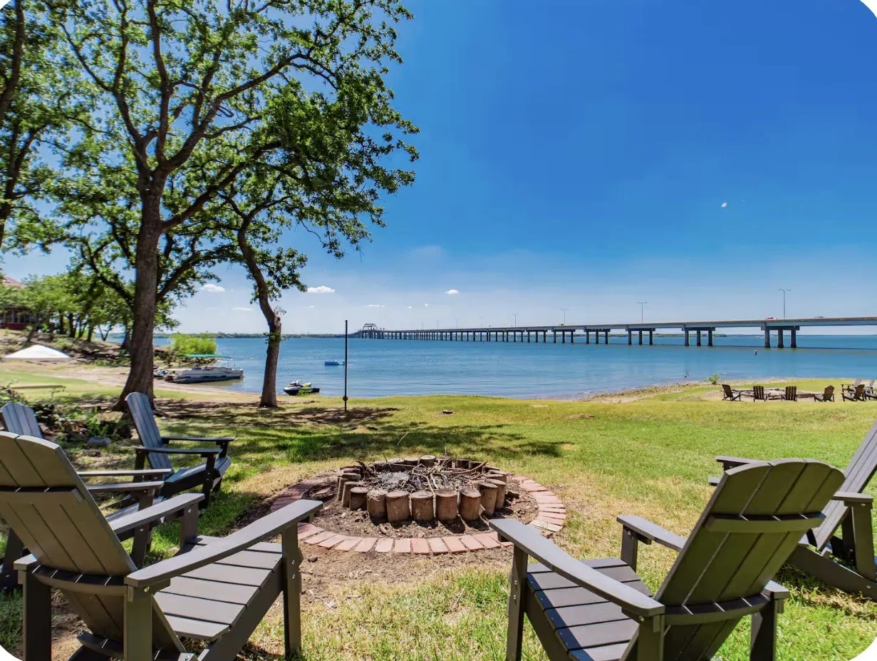 Unobstructed bridge views from one of the firepits