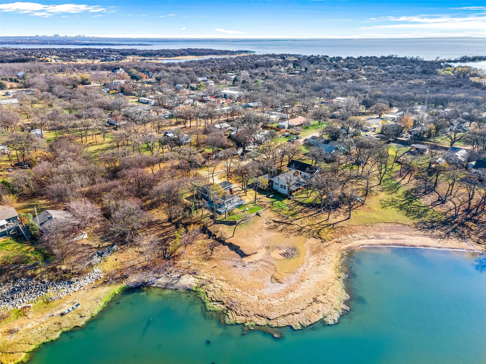 Aerial view of the expansive beach
