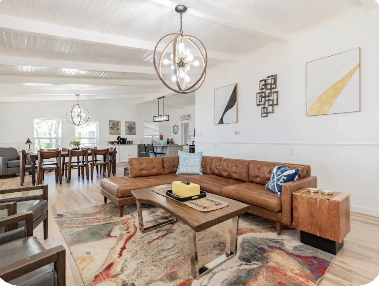 Vaulted ceilings light and bright