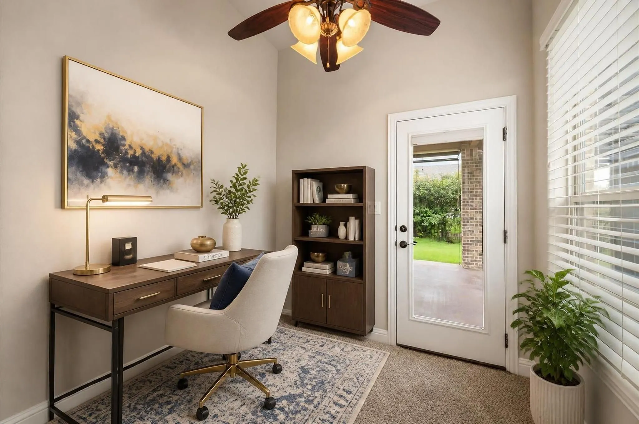 Virtually staged office area
