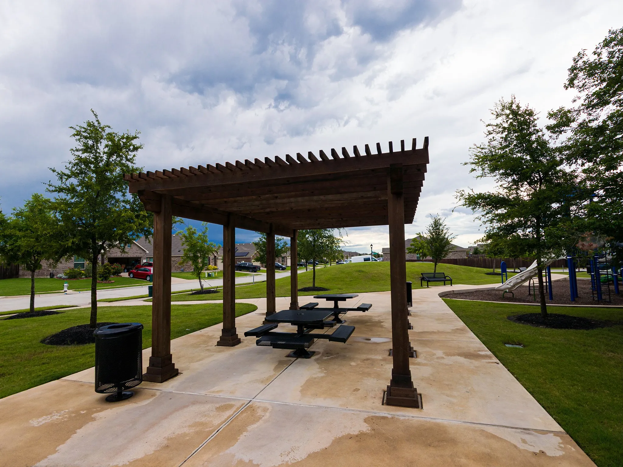 Community picnic table within walking distance.