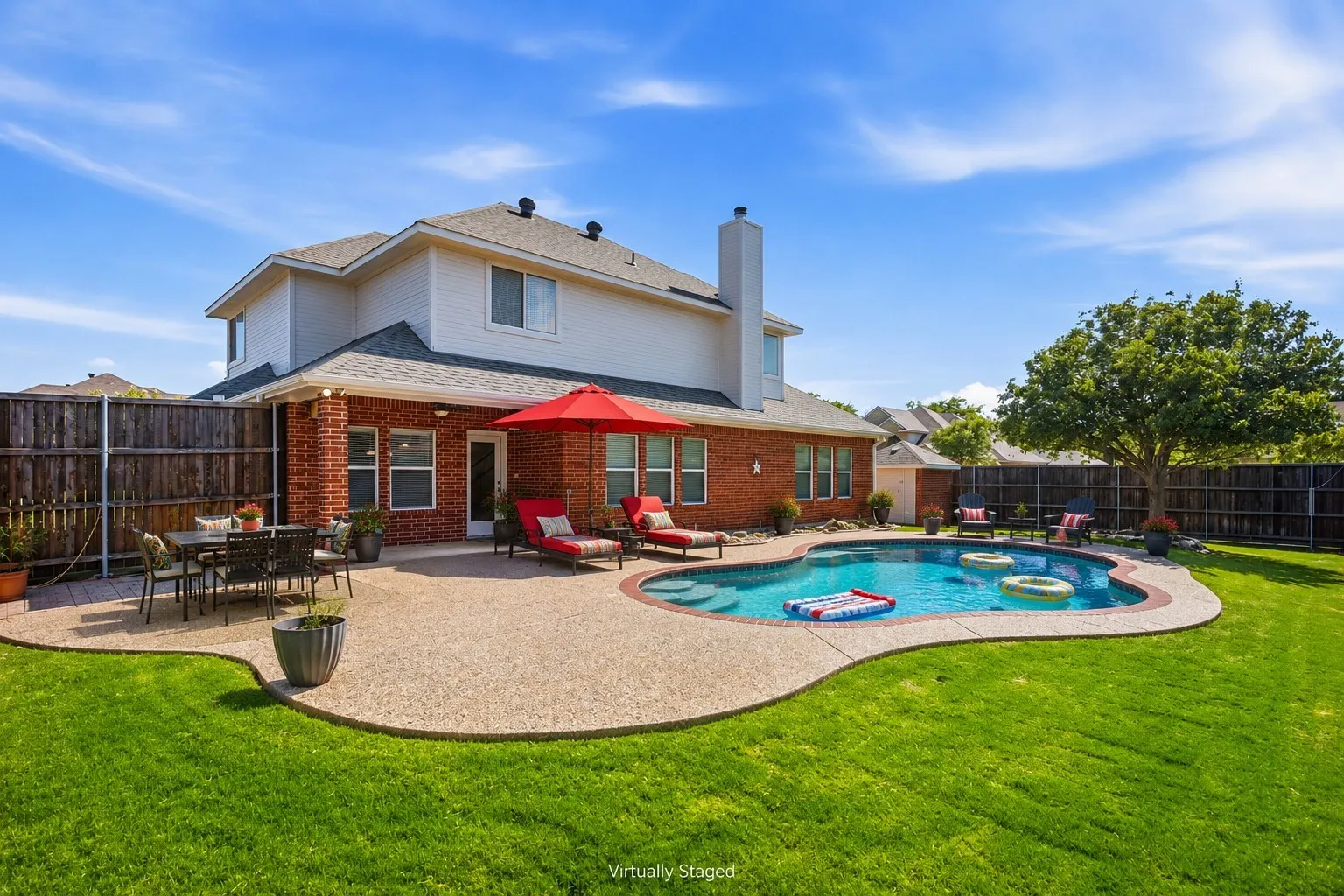 Excellent backyard for pets, family, & friends