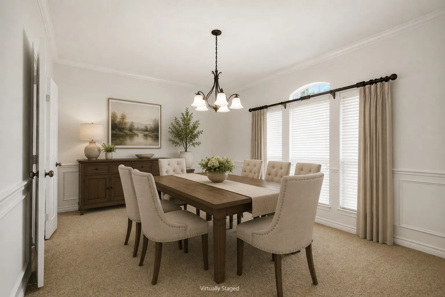 Formal dining room with natural light, perfect for entertaining