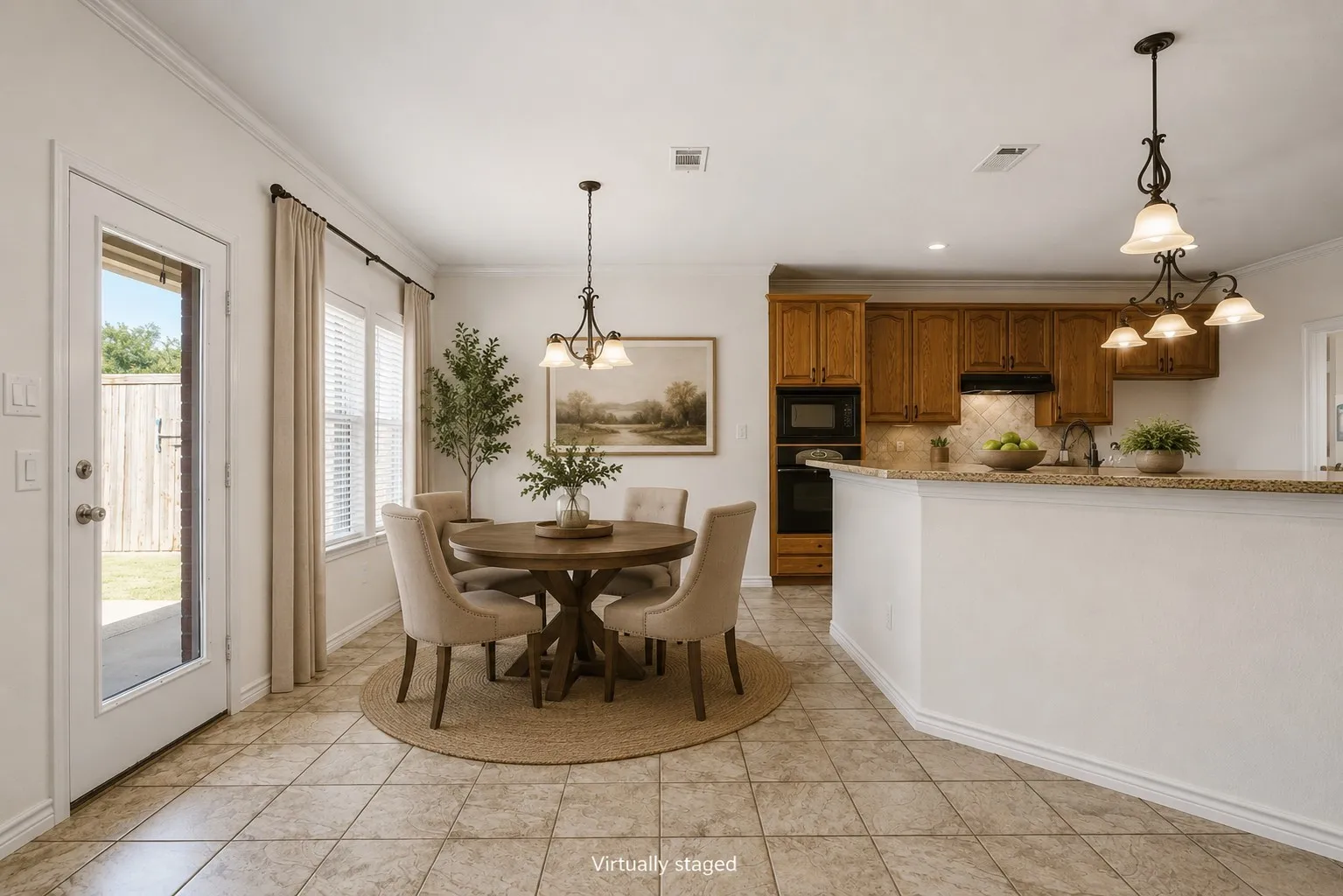 Eat-in kitchen area, bar stool seating access, breakfast nook