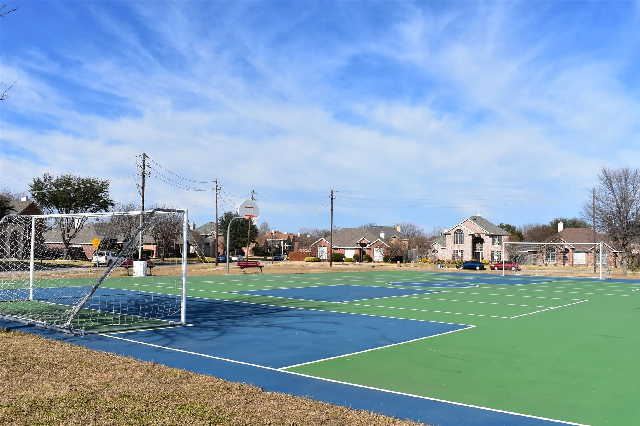 pickle ball courts, tennis, and basketball courts