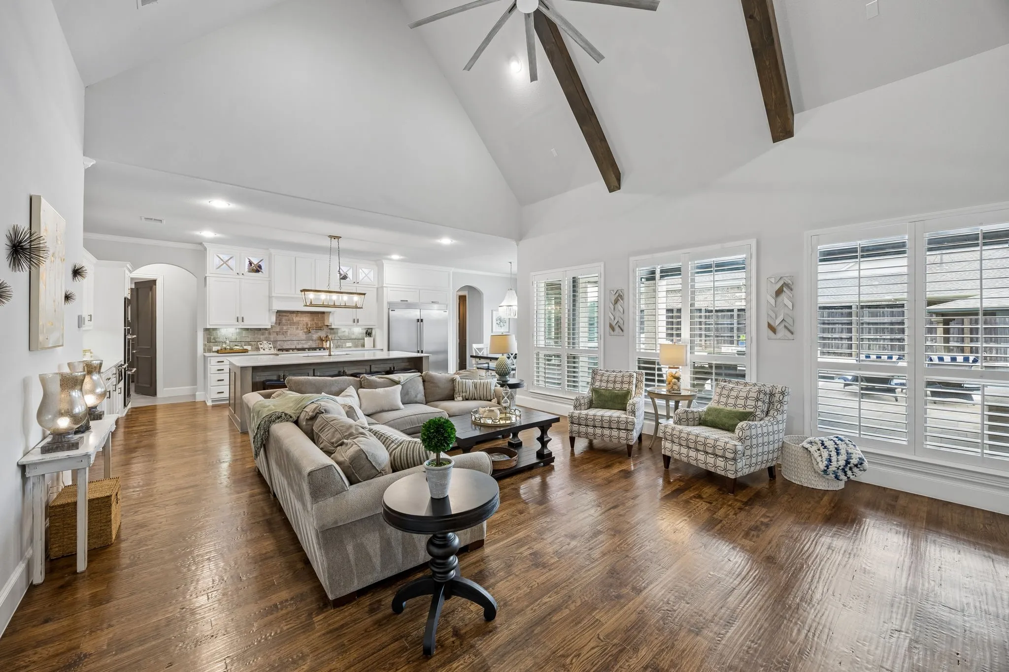 Backyard views and open design are so inviting for indoor and outdoor living,