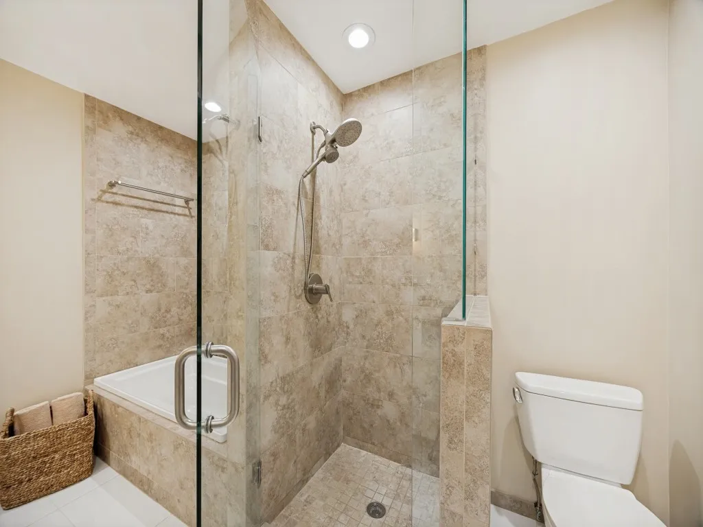 Beautifully updated bathroom with frameless glass shower, and updates throughout.