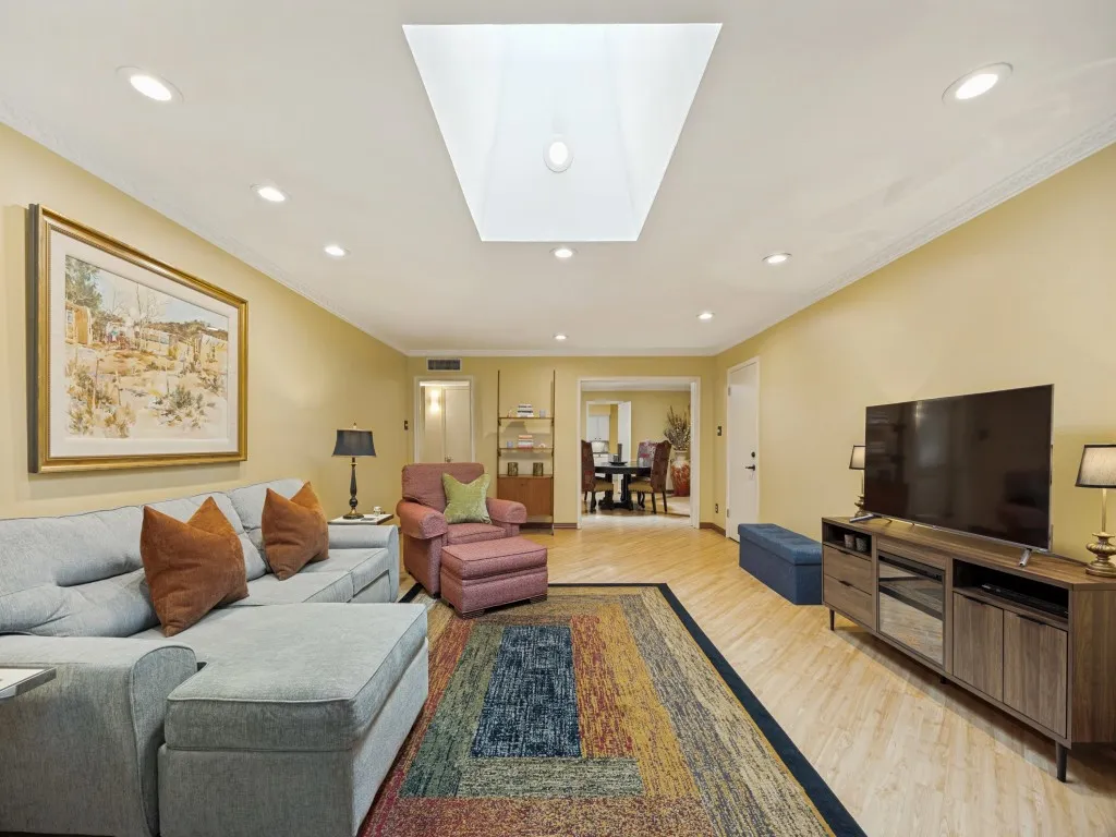 Open floor plan with very large living space that flows into the dining room and kitchen for easy entertaining. Plenty of space to host a gathering of friends. Enjoy the large living space, the flowing floor plan, and access to the swimming pool.