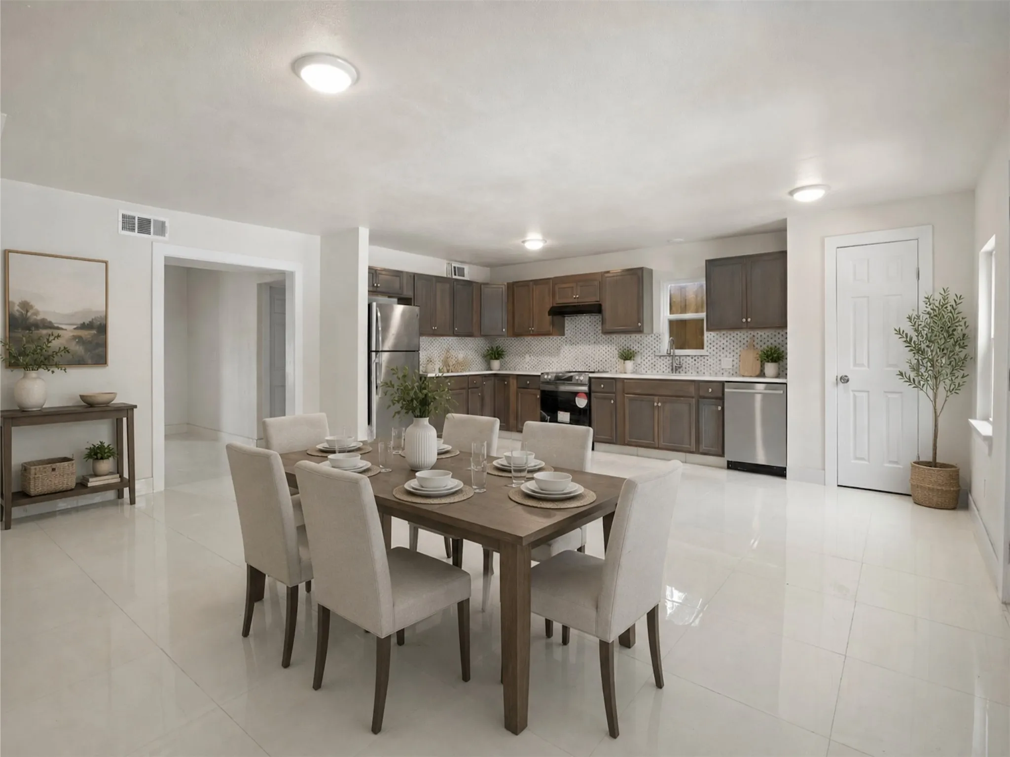 Virtually Staged kitchen / dining room