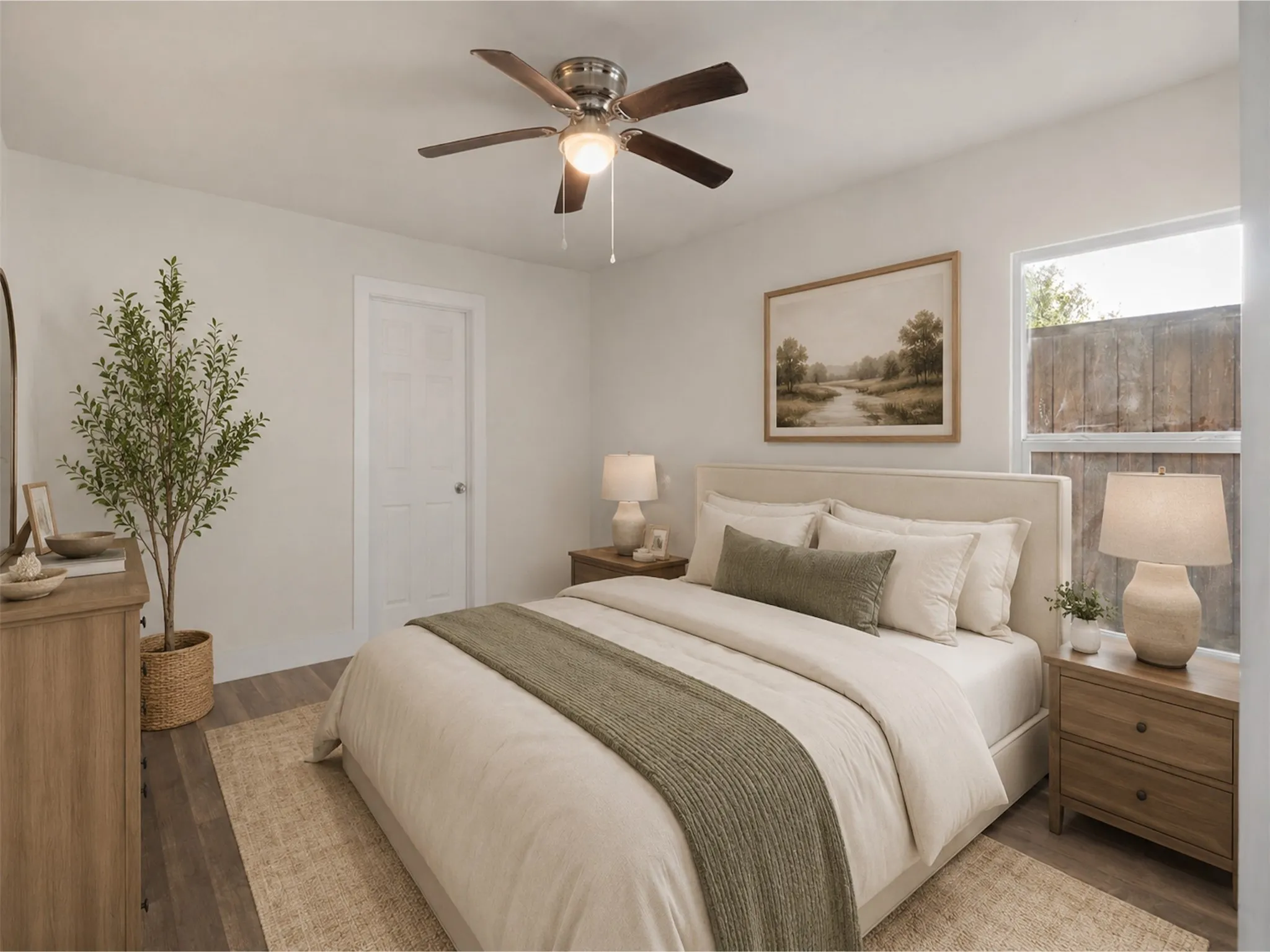 Virtually Staged downstairs master bedroom