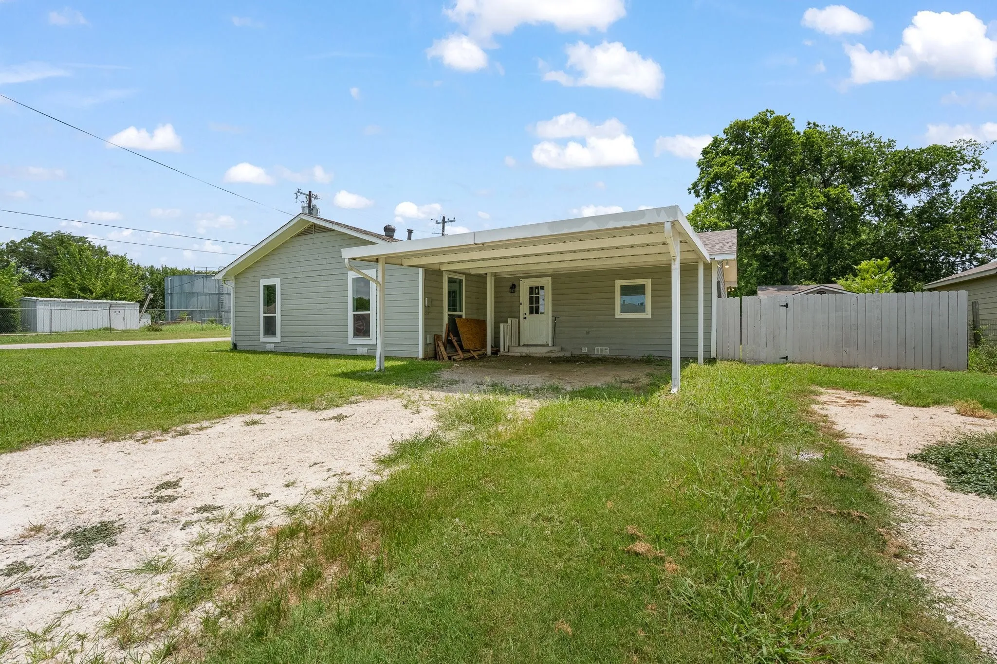 Carport and driveway